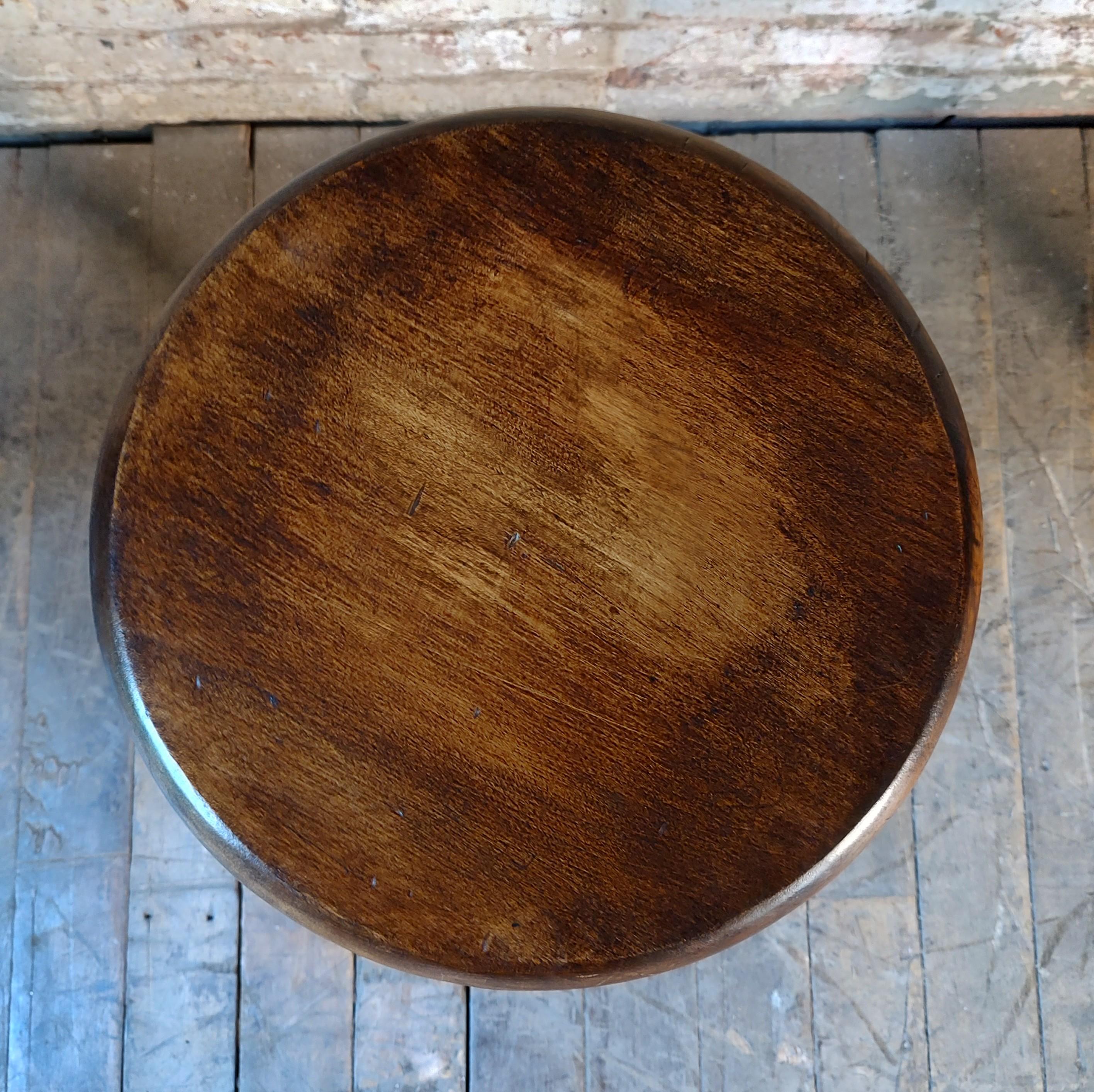 Steel Antique Industrial Backless Dining Stools For Sale