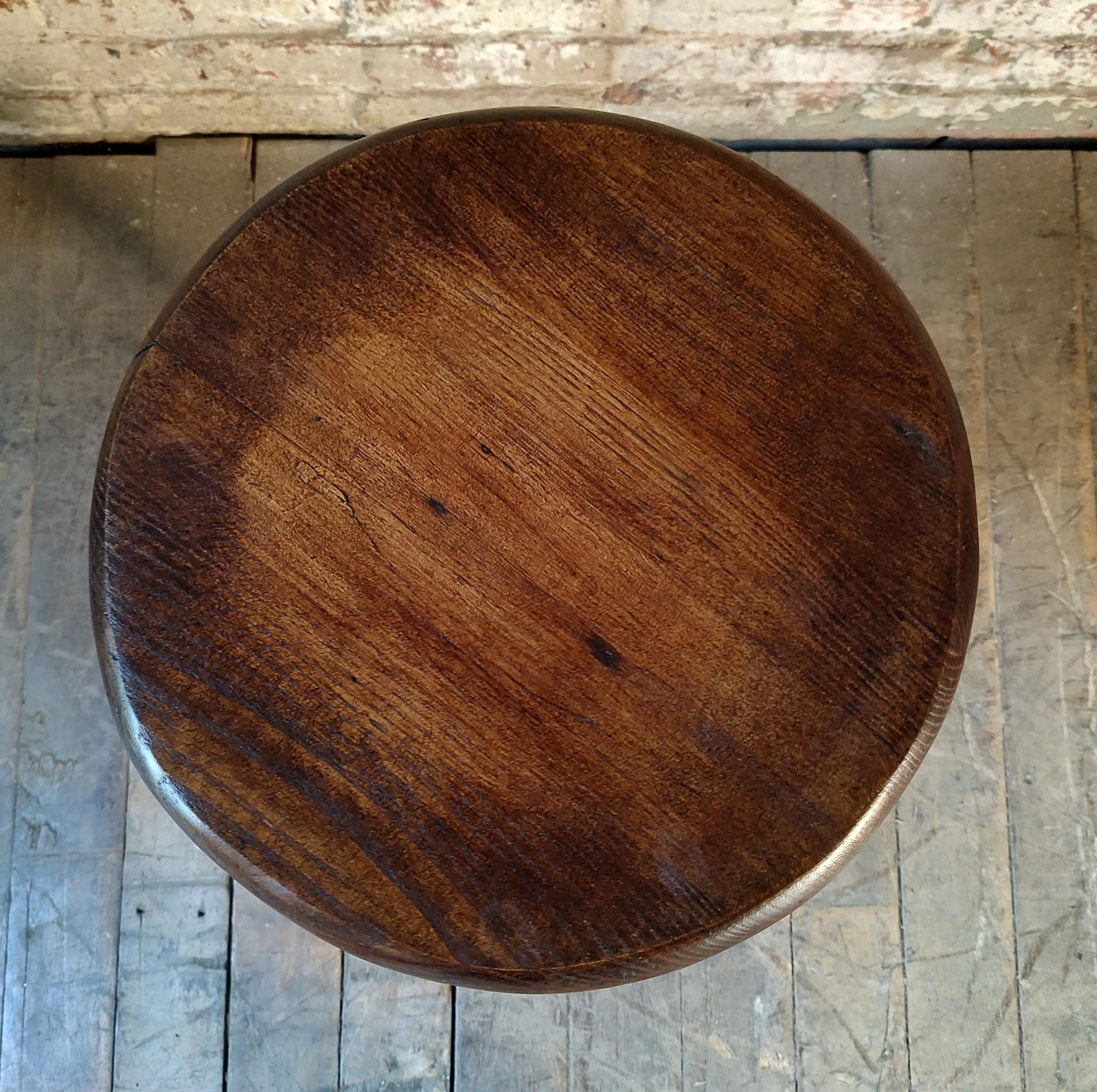 Antique Industrial Backless Dining Stools For Sale 1
