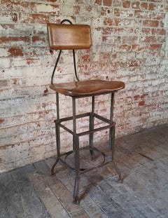 Antique Industrial Bar Stool