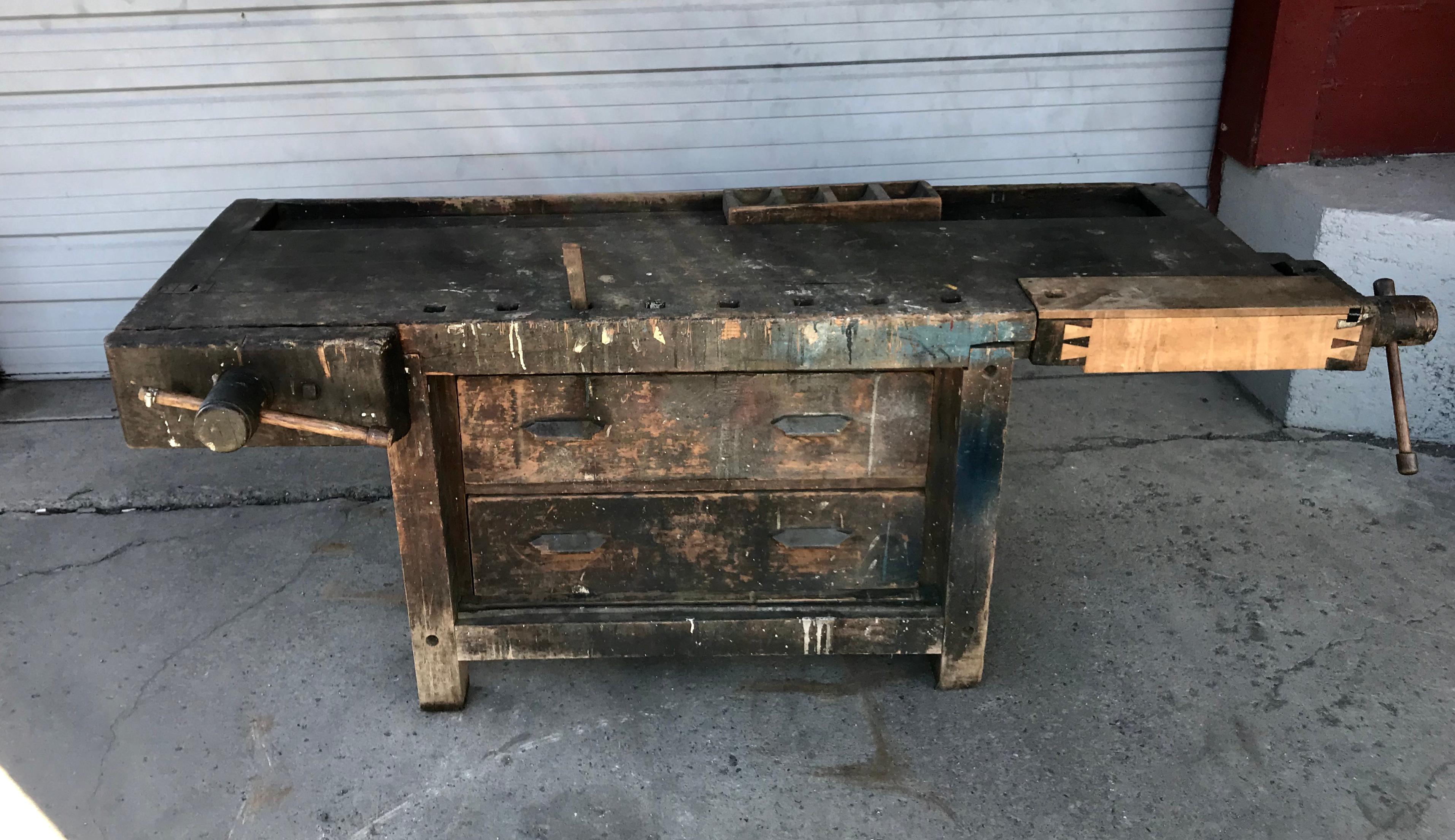 antique work table with drawers