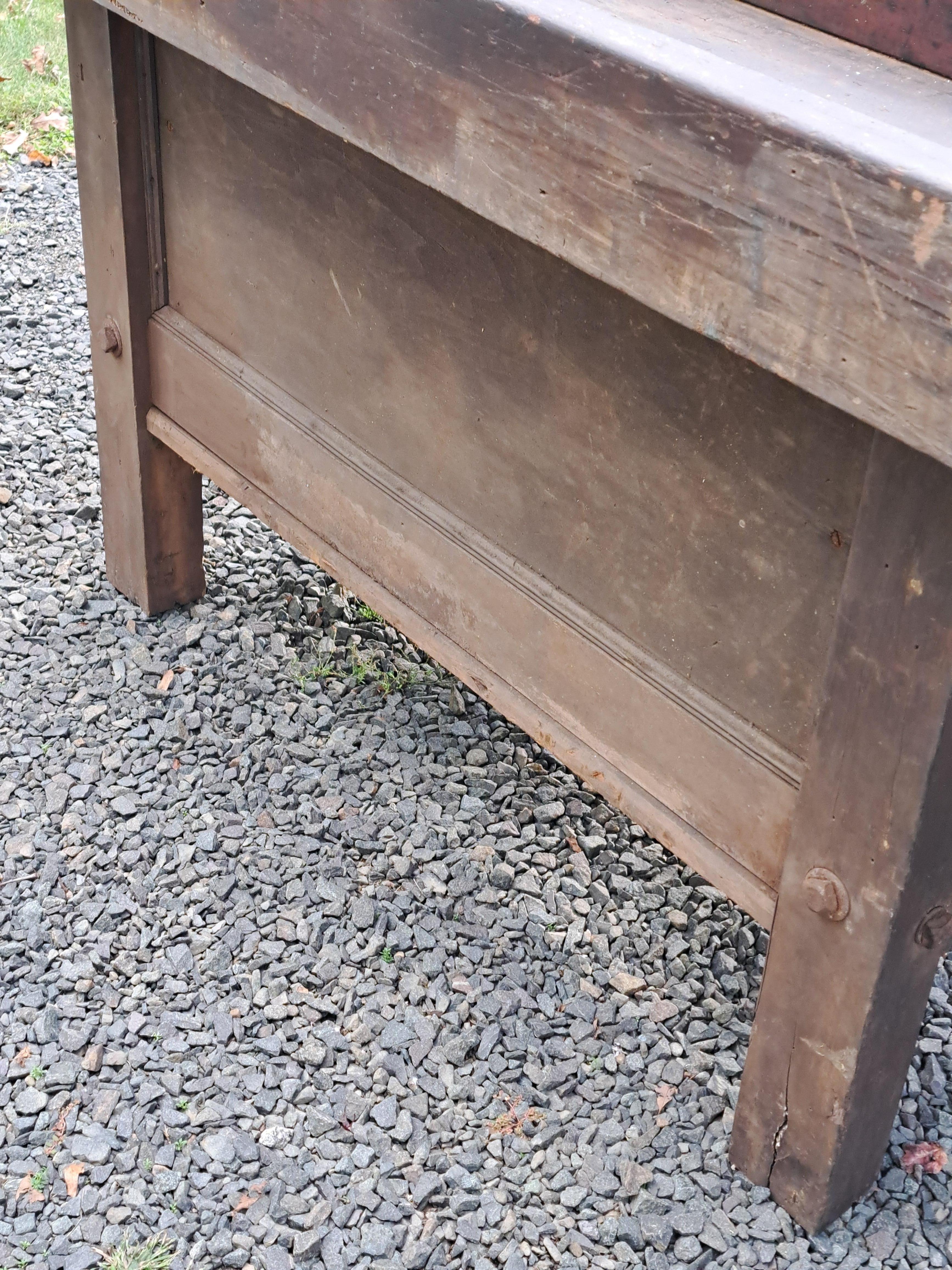 Etabli de menuisier industriel ancien Console d'îlot de cuisine en vente 5