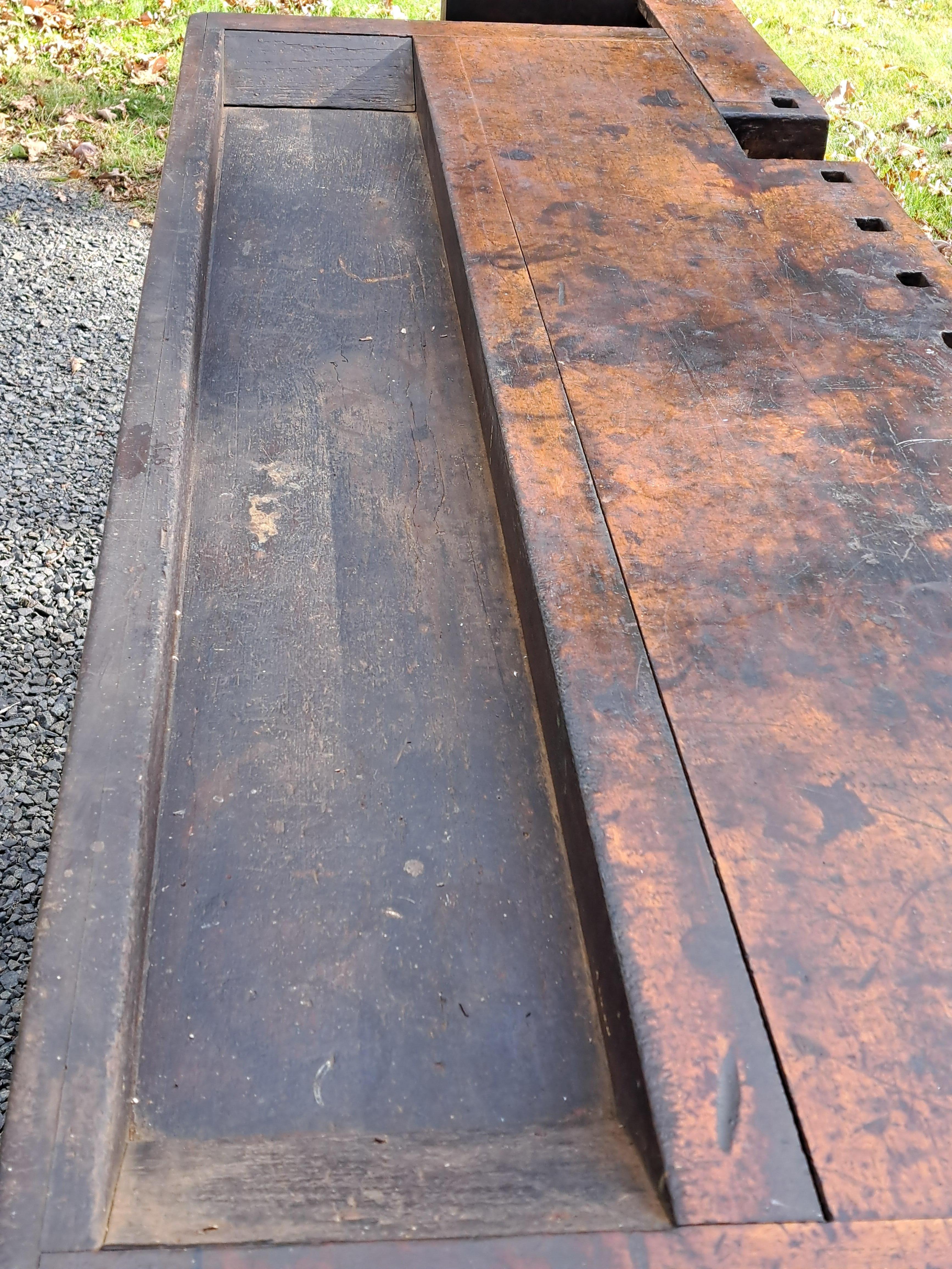 Etabli de menuisier industriel ancien Console d'îlot de cuisine en vente 6