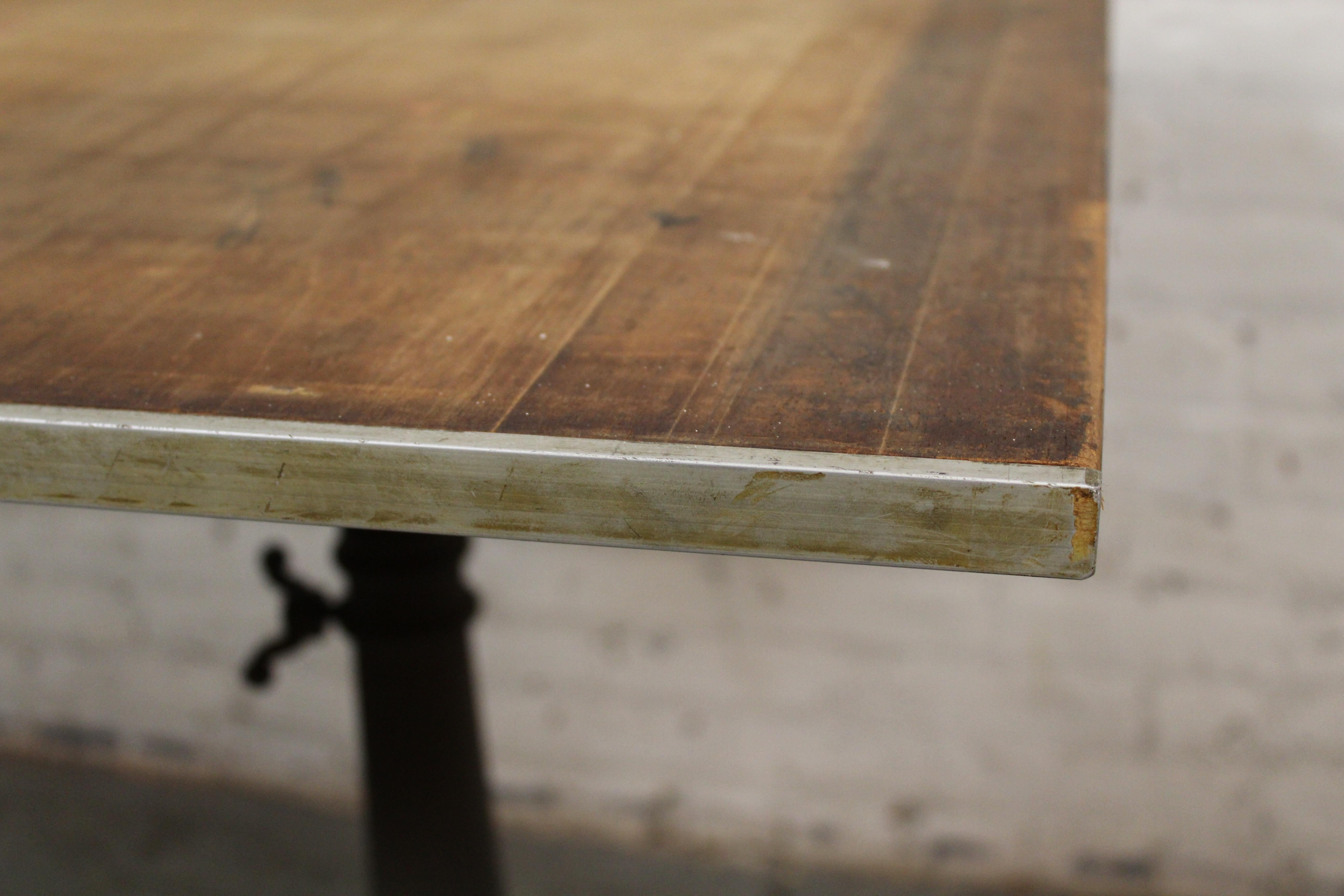 Antique Industrial Cast Iron Drafting Table For Sale 8