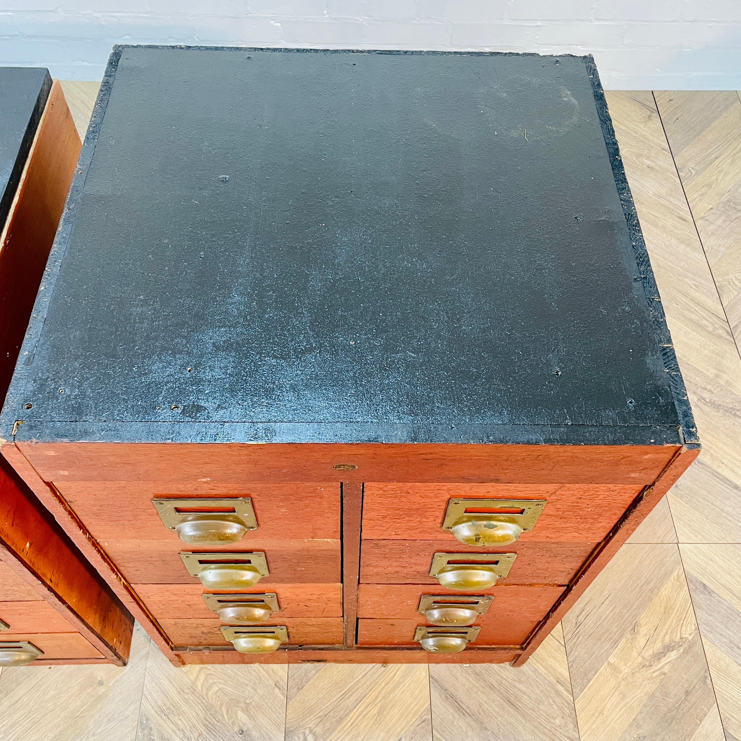Antique Industrial Chemists Drawers, Set of 2, 1900s For Sale 8