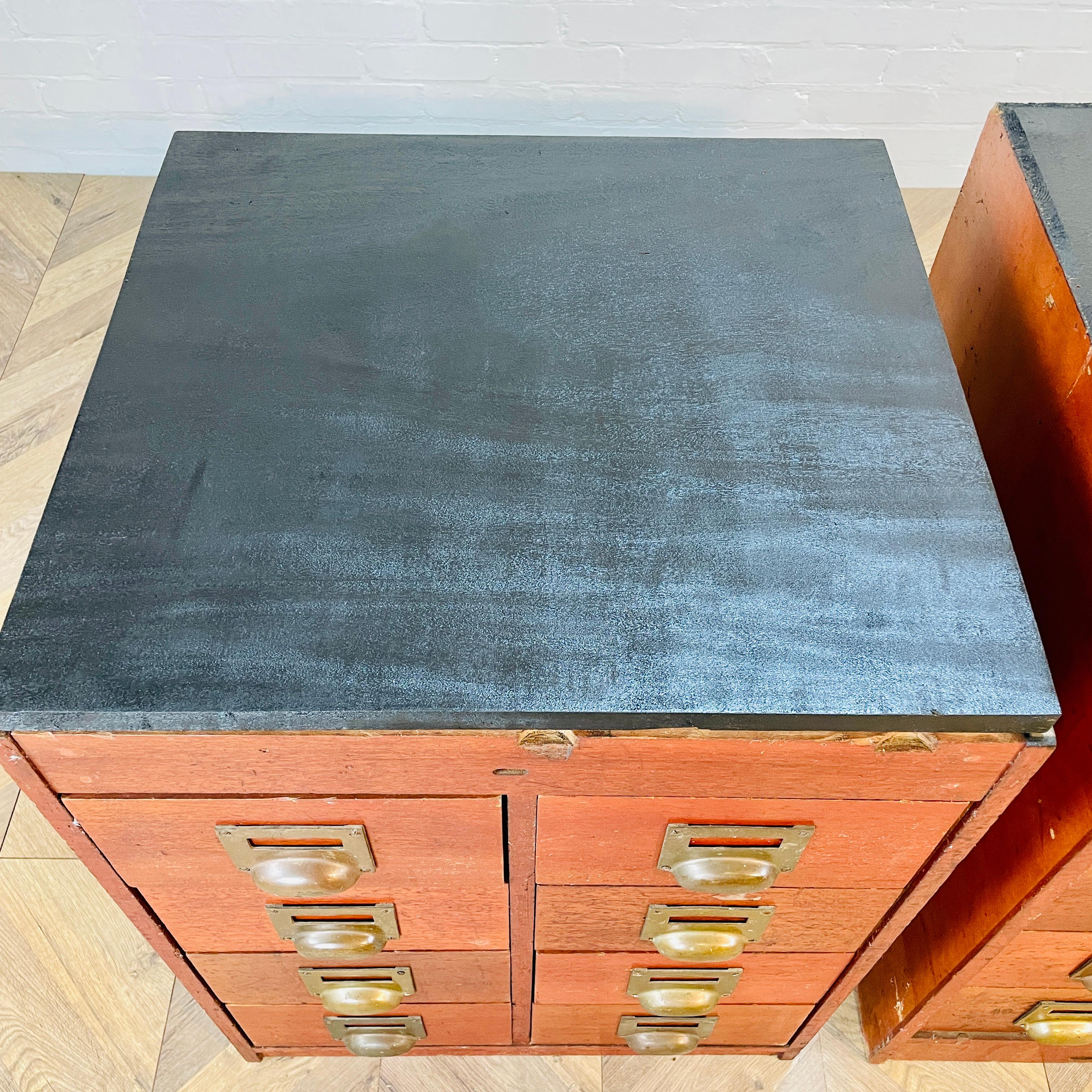Antique Industrial Chemists Drawers, Set of 2, 1900s For Sale 9