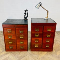 Antique Industrial Chemists Drawers, Set of 2, 1900s