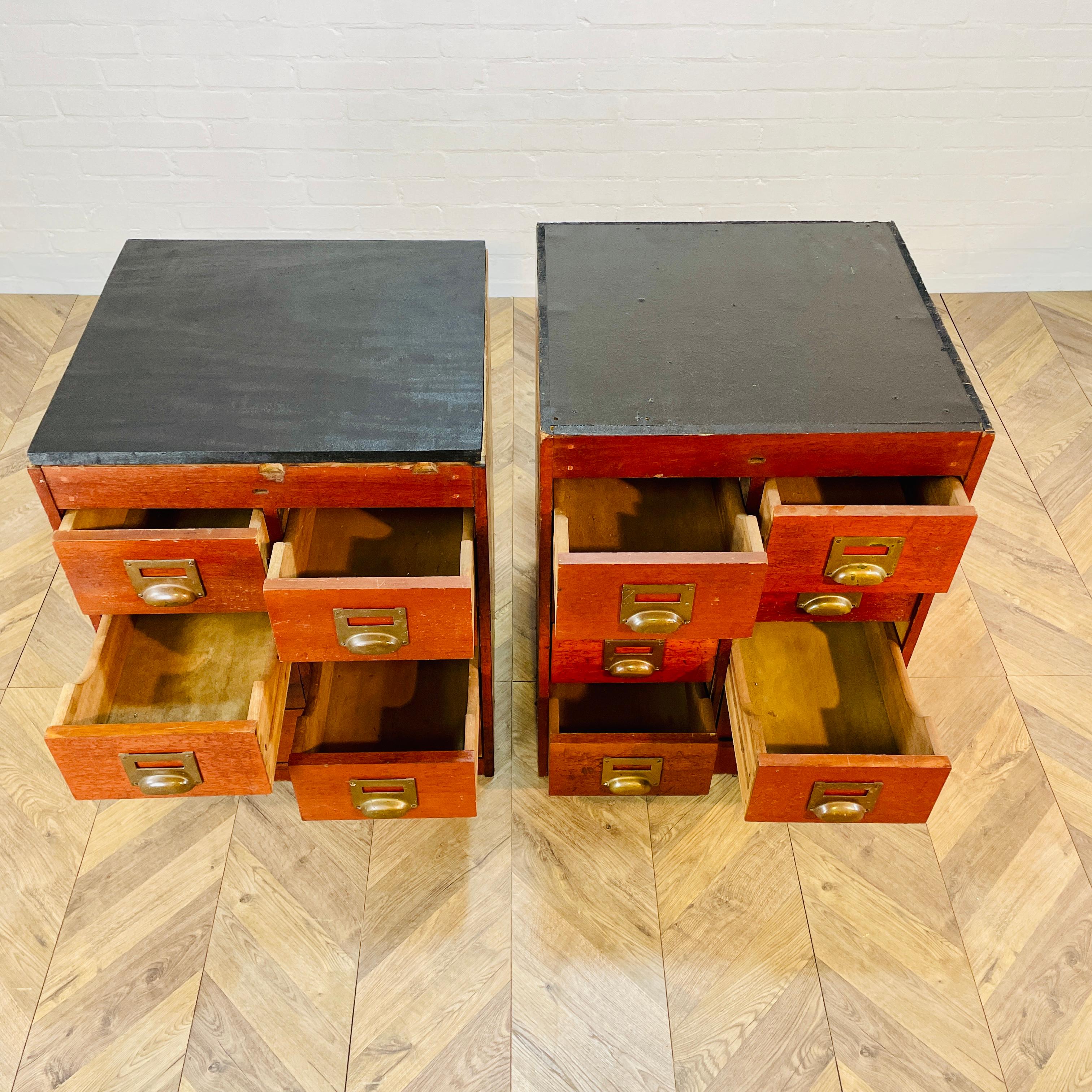 Antique Industrial Chemists Drawers, Set of 2, 1900s In Good Condition For Sale In Ely, GB