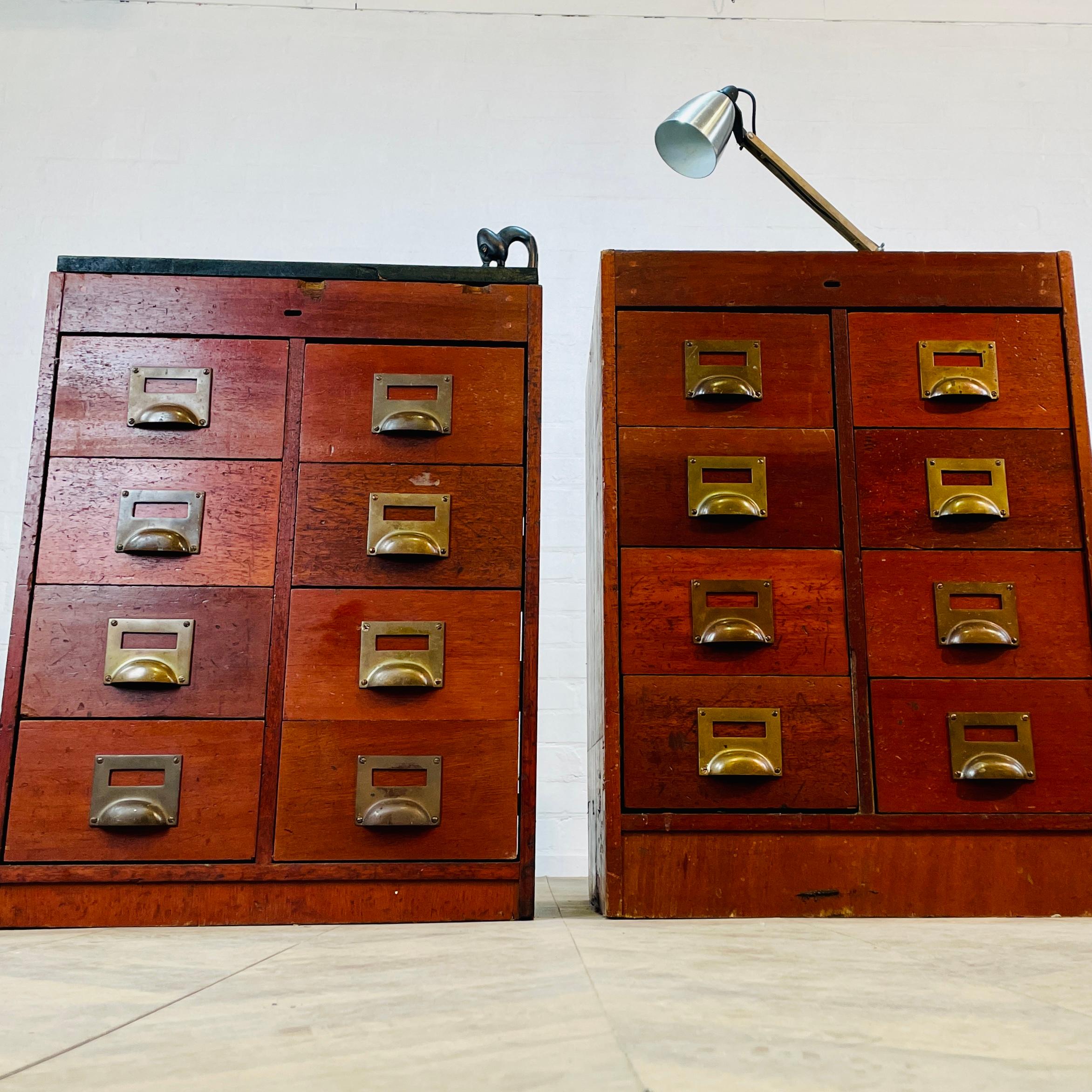 Antique Industrial Chemists Drawers, Set of 2, 1900s For Sale 2