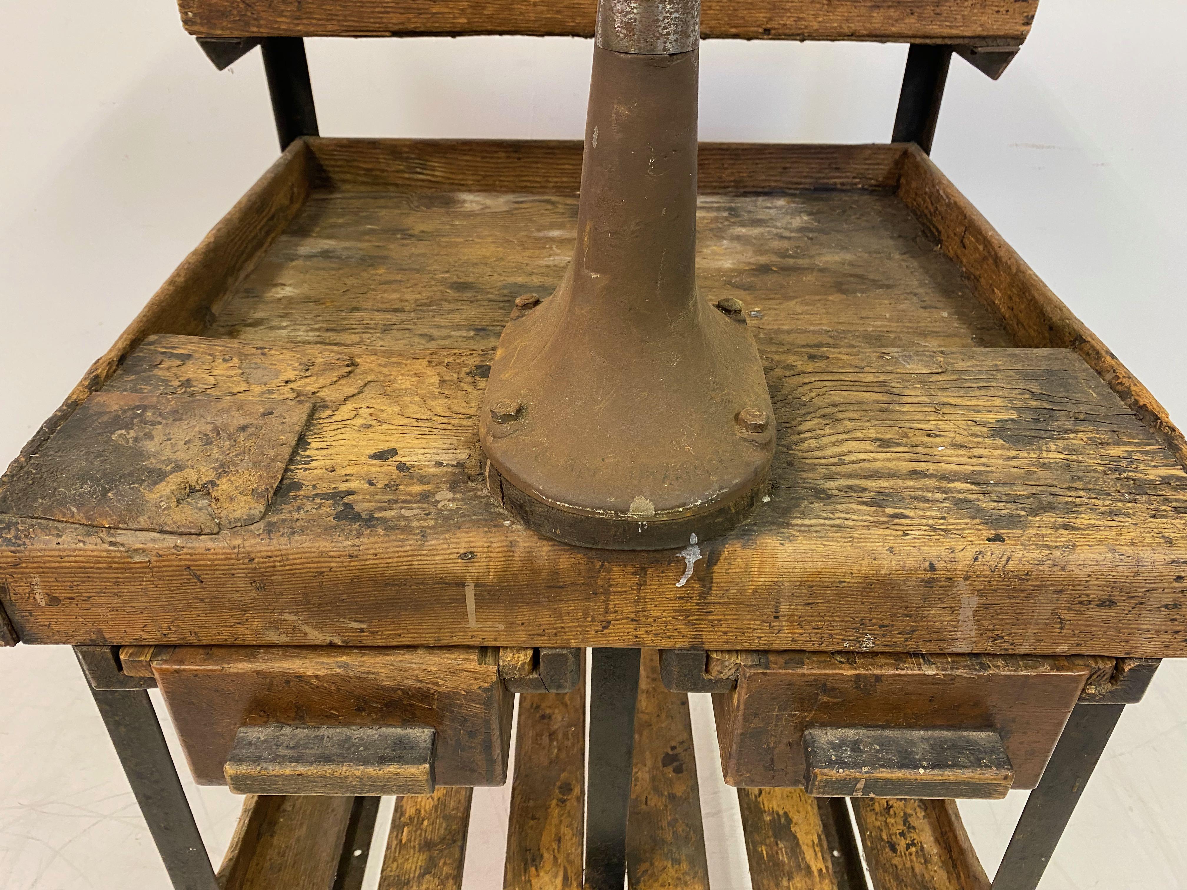 British Antique Industrial Cobblers Work Bench For Sale