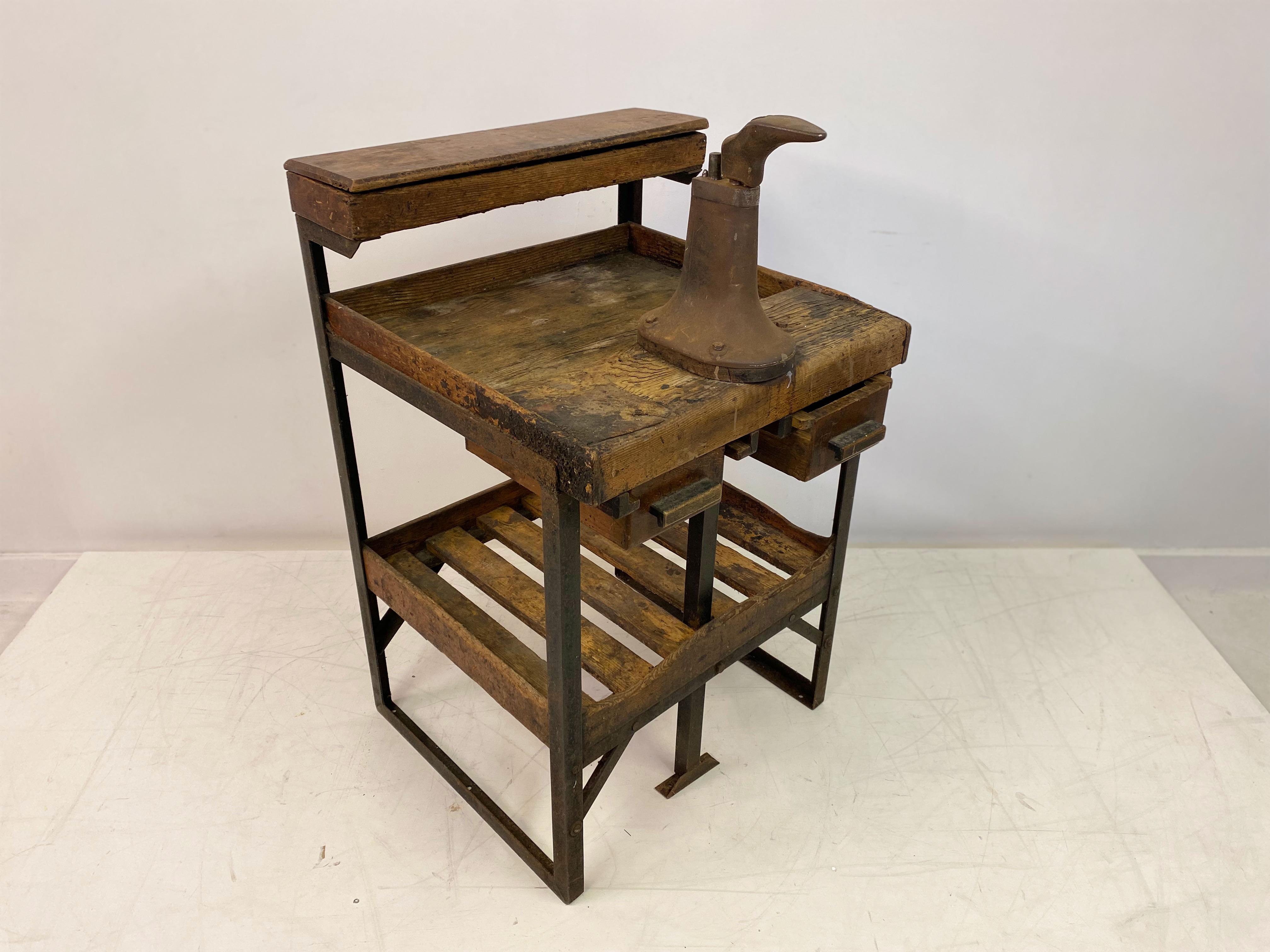 Antique Industrial Cobblers Work Bench For Sale 1