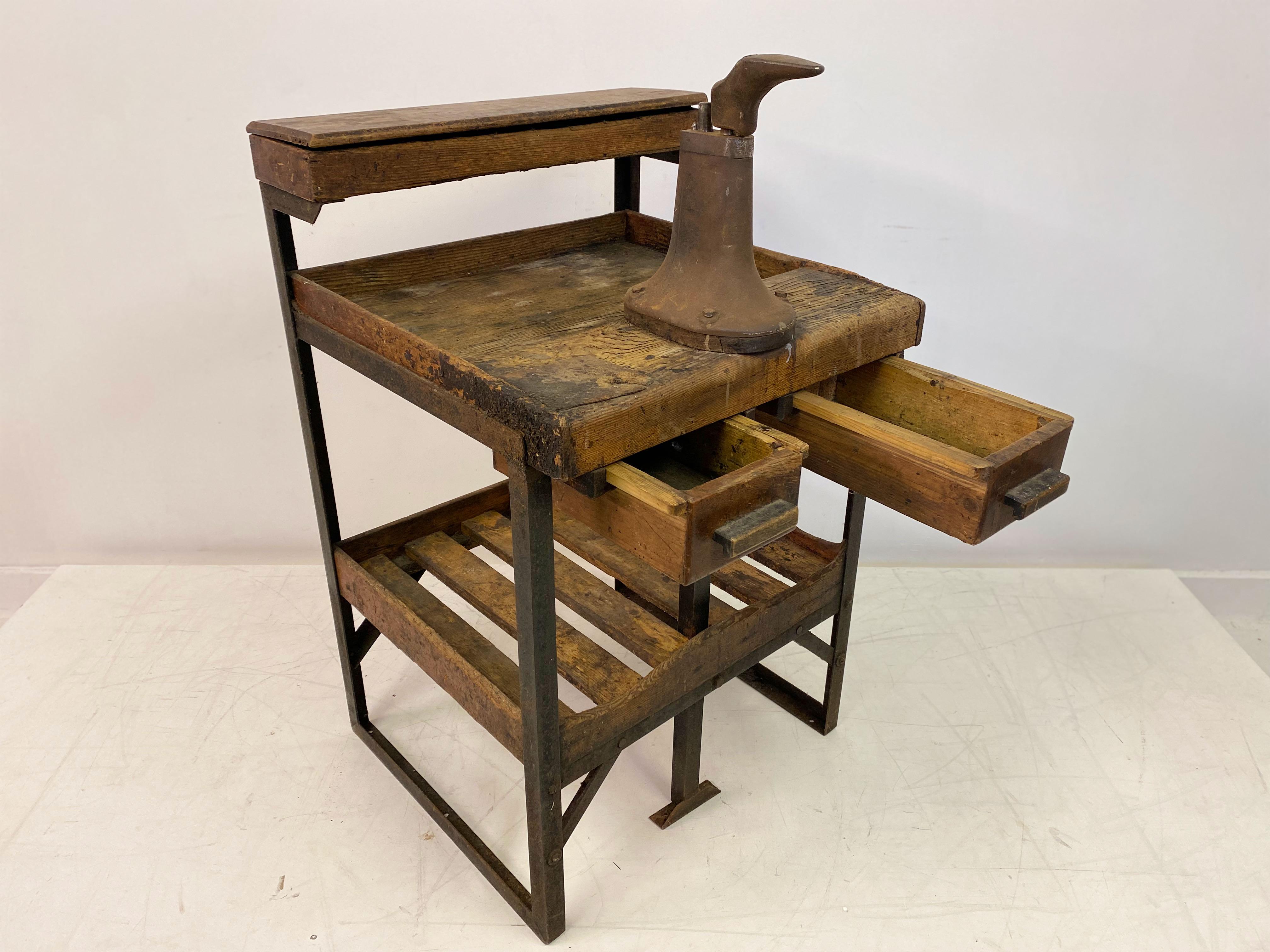 Antique Industrial Cobblers Work Bench For Sale 3