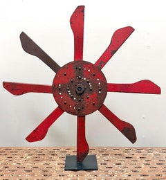 Engranaje Rojo Antiguo Industrial Montado a Medida