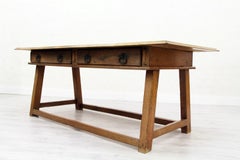 Antique Industrial Dining Table Old Wood Solid Wood Factory Design Table