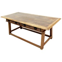 Used Industrial Dining Table Old Wood Solid Wood Factory Design Table