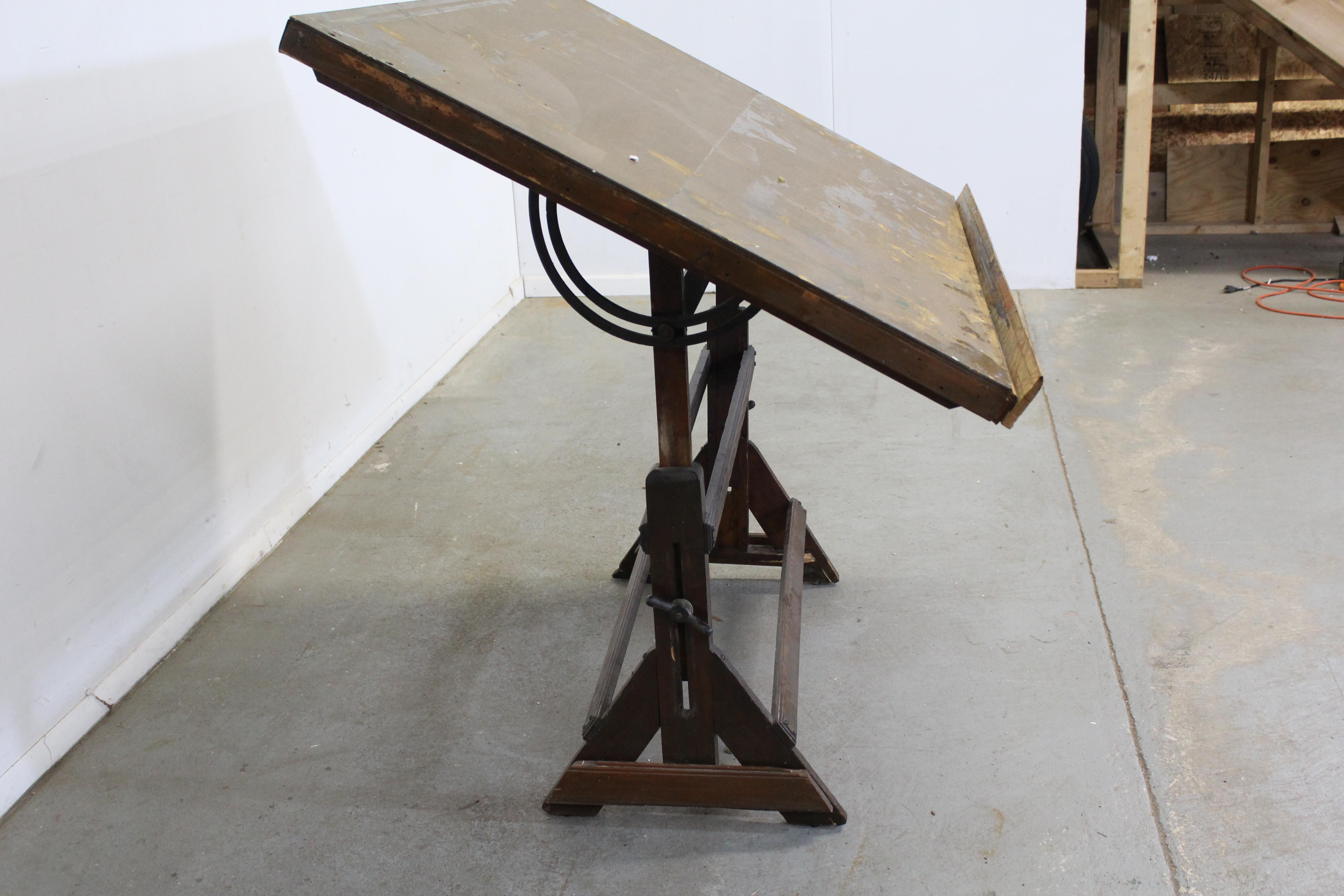 American Antique Industrial Drafting Table