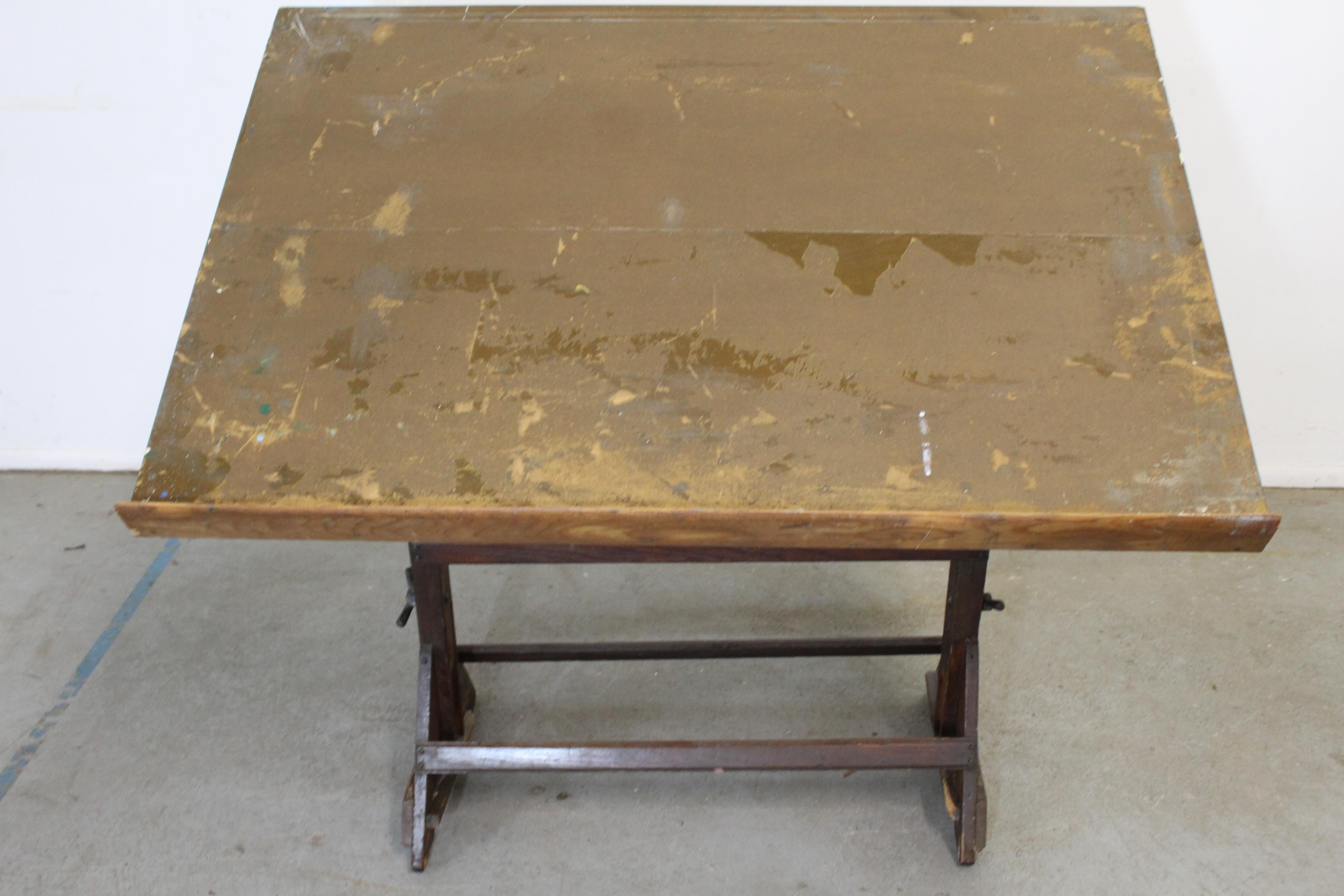 Antique Industrial Drafting Table 3