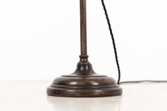 Antique Industrial Early 20th Century Brass Desk Lamp with Shell Shade, c.1915