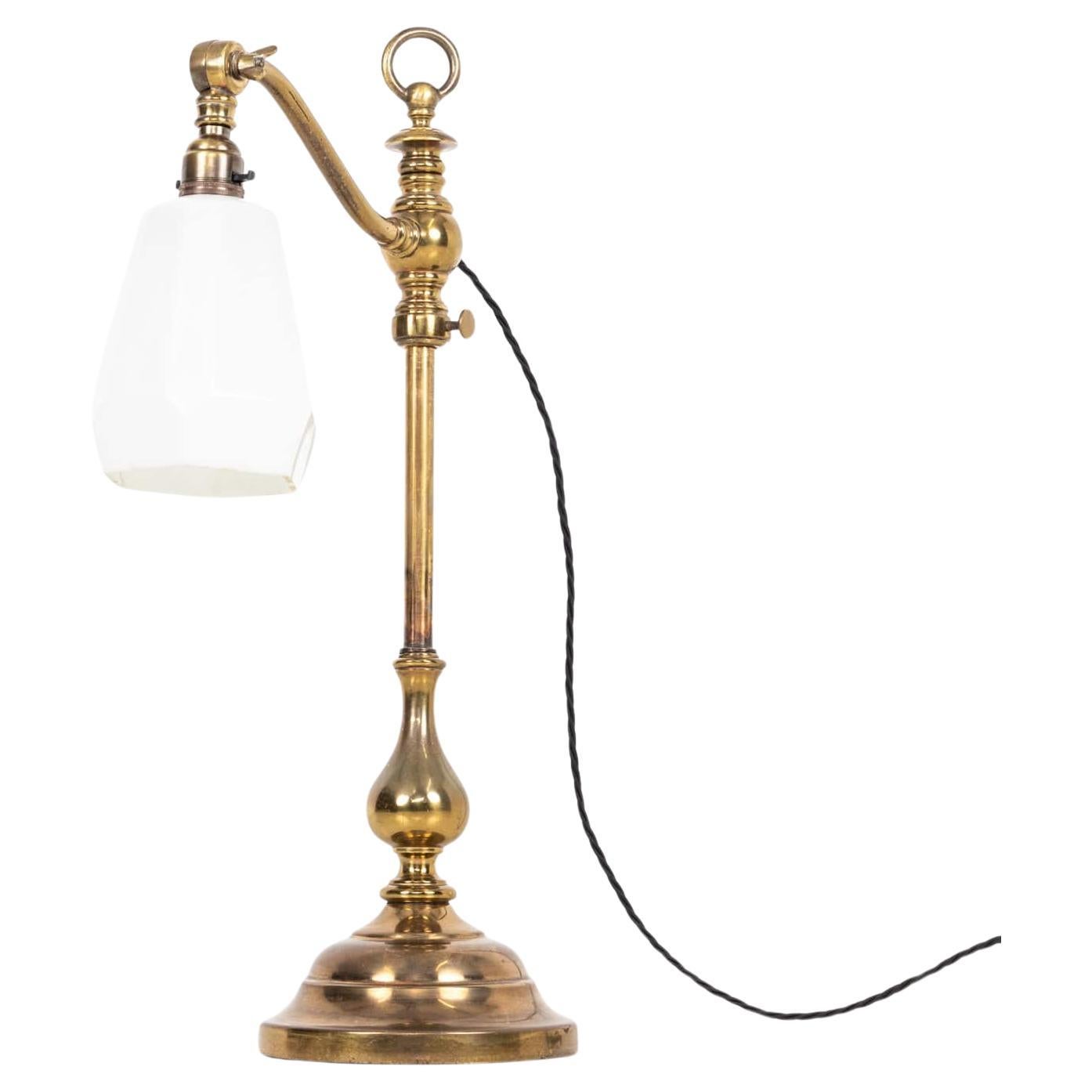 Antique Industrial Early 20th Century Brass Rise & Fall GEC Desk Lamp c.1920