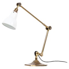 Antique Industrial Early Brass Dugdills Adjustable Desk Table Lamp, c.1920