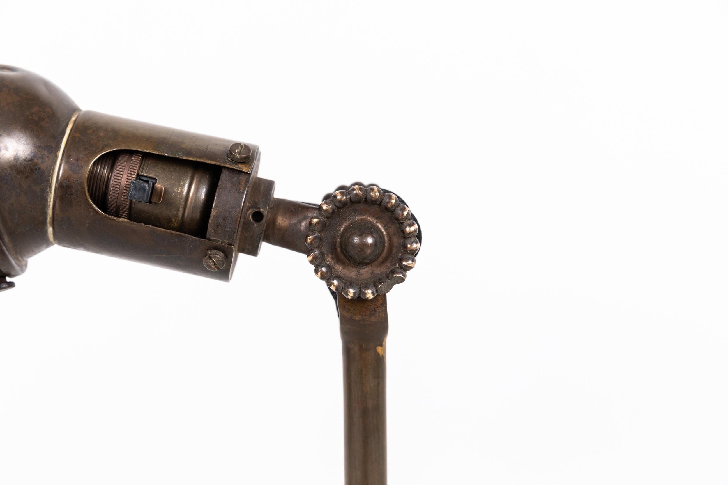 English Antique Industrial Early Brass Dugdills Piano Desk Lamp, c.1915 For Sale