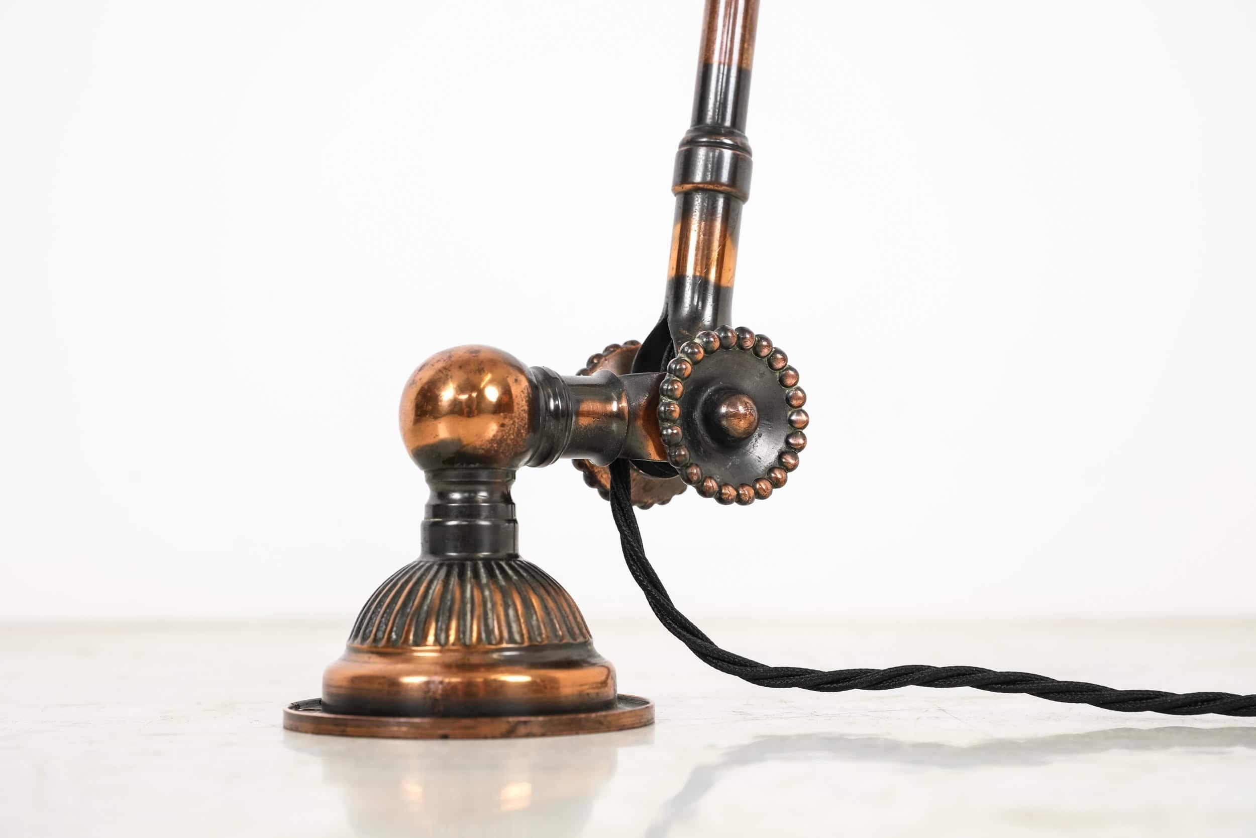 Antique Industrial Early Copper Dugdills Machinist's Wall Lamp, c.1920 In Fair Condition For Sale In London, GB