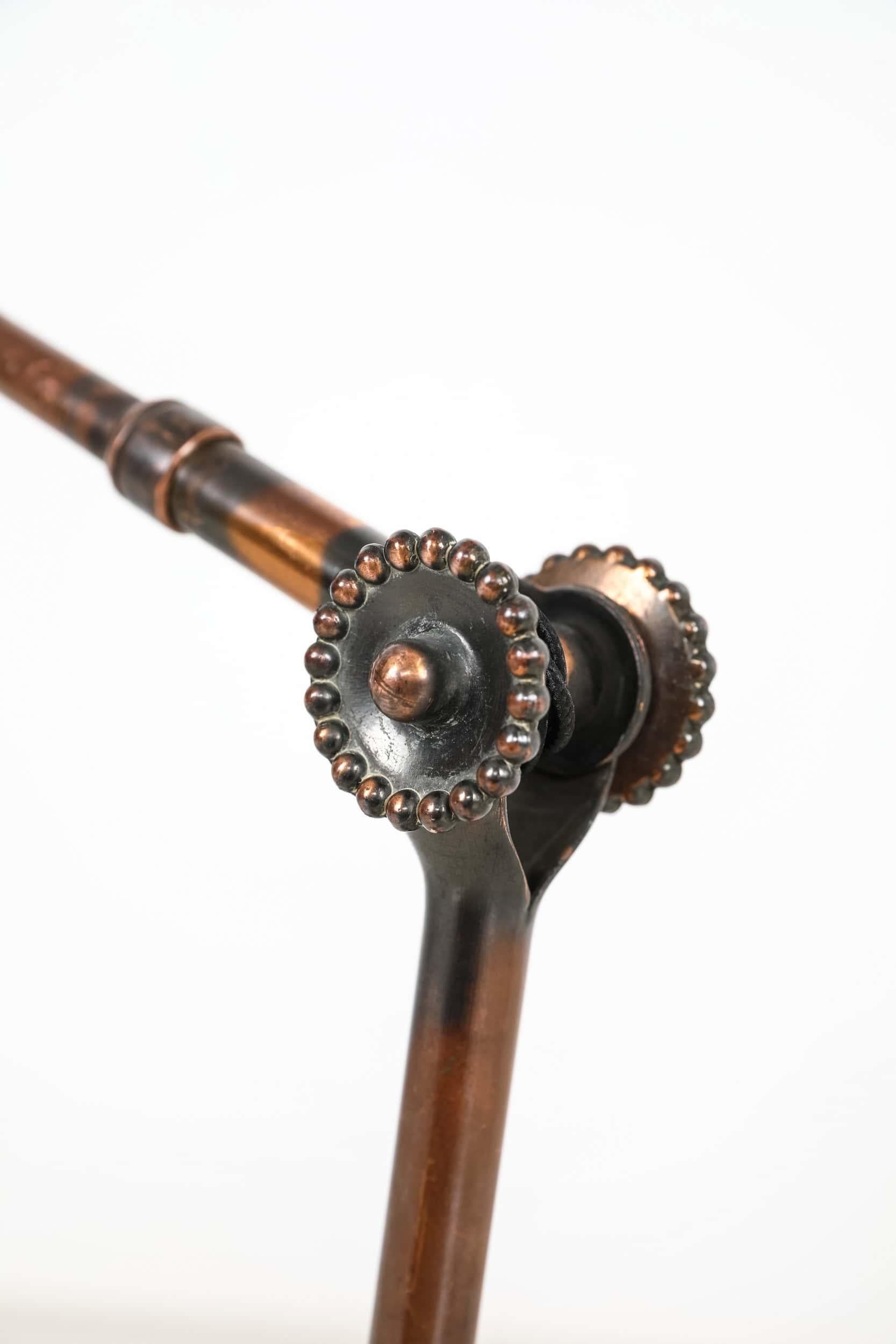 Brass Antique Industrial Early Copper Dugdills Machinist's Wall Lamp, c.1920 For Sale