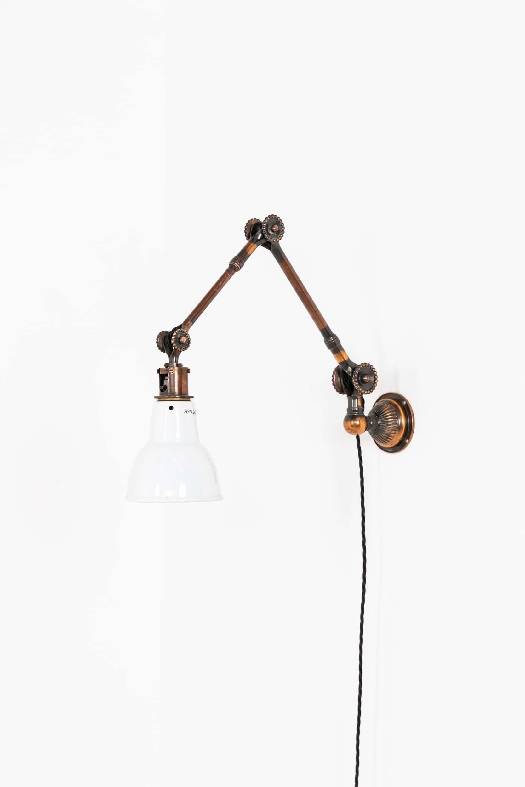 Antique Industrial Early Copper Dugdills Machinist's Wall Lamp, c.1920 For Sale 2