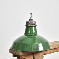 Antique Industrial Enamel 16" Pendant Light By Wardle