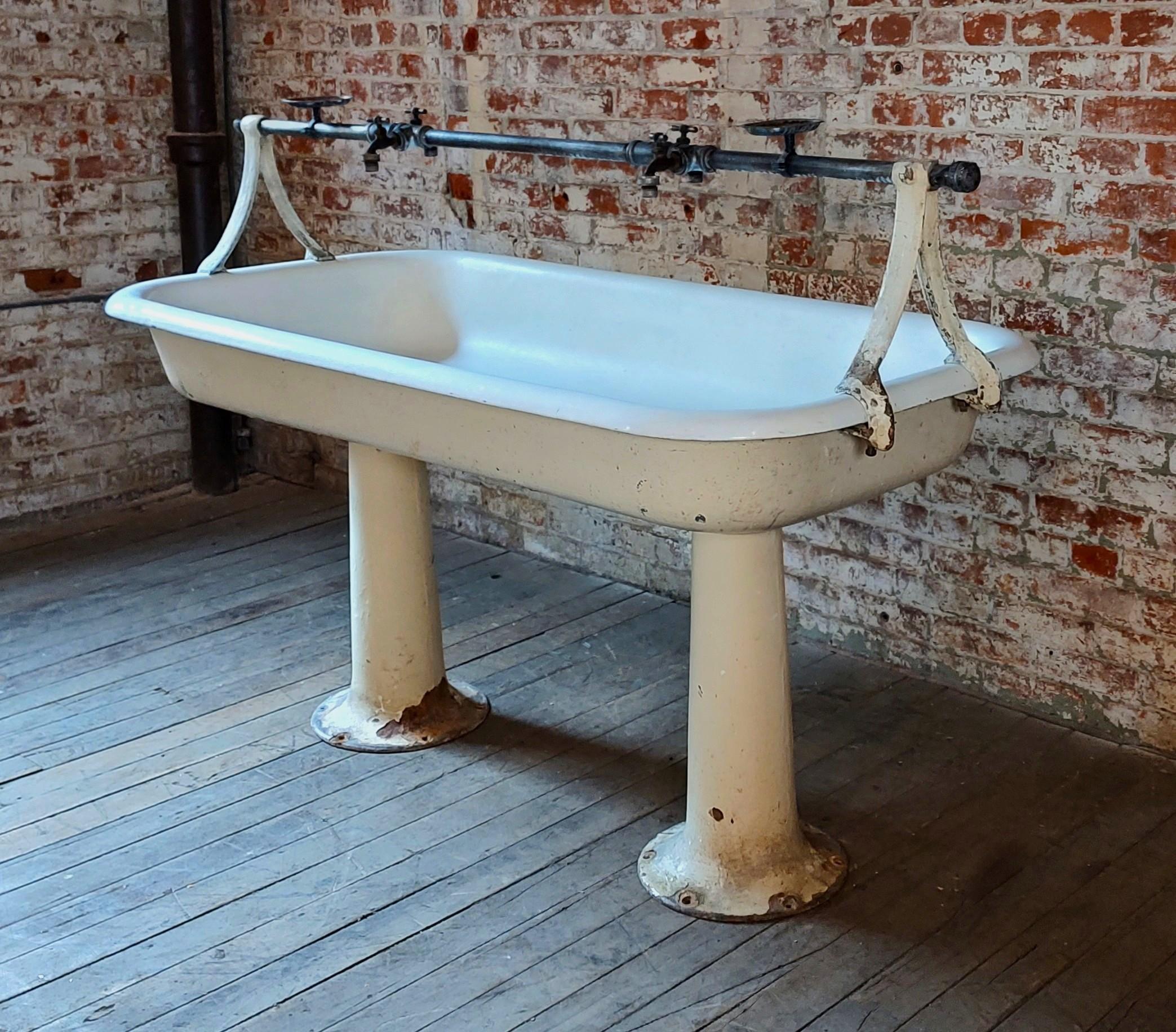 American Antique Industrial Factory Trough Sink For Sale