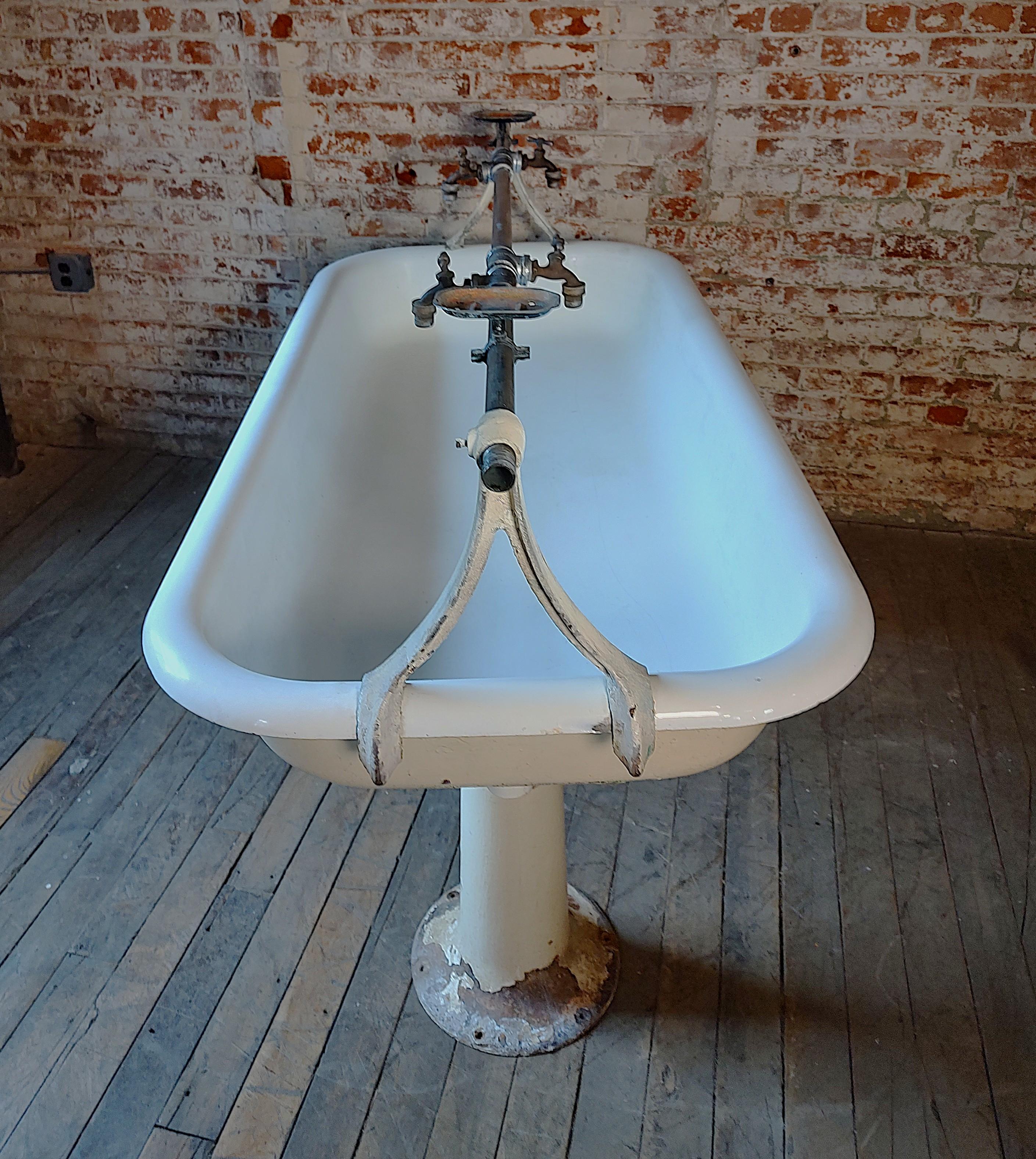 Iron Antique Industrial Factory Trough Sink For Sale
