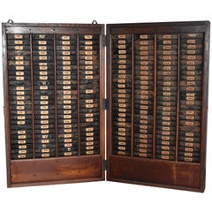 Antique Industrial Factory Worker Time Card Rack