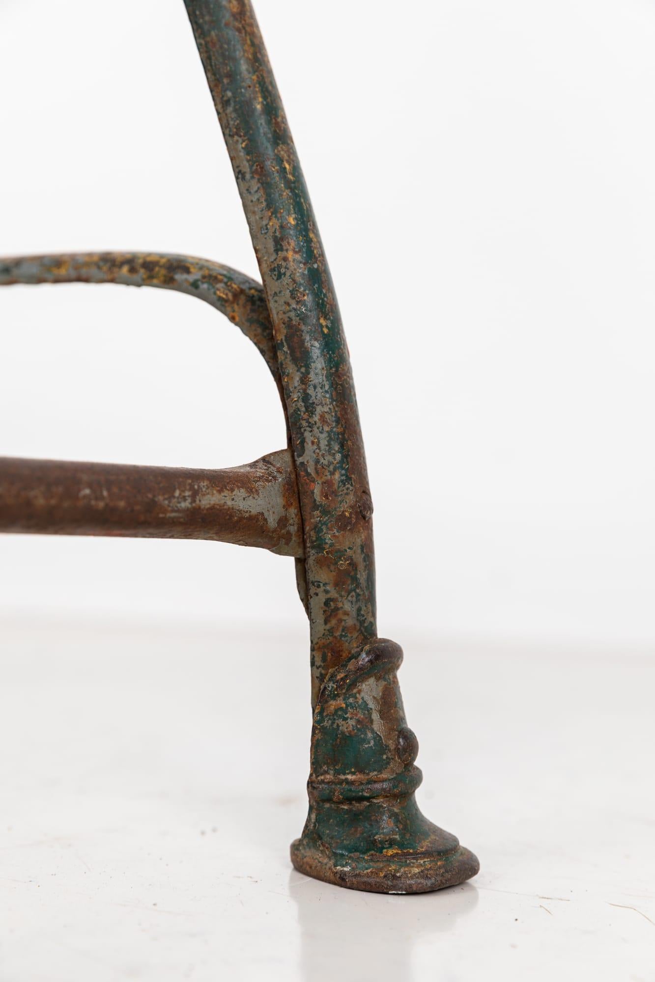 Antique Industrial French 'Arras' Region Blacksmith Made Wrought Iron Chair 1900 In Good Condition In London, GB