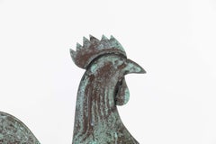 Antike industrielle Garten-Deko-Keramik-Wetterfahne aus Kupfer mit Kupfer-Repousse, um 1880