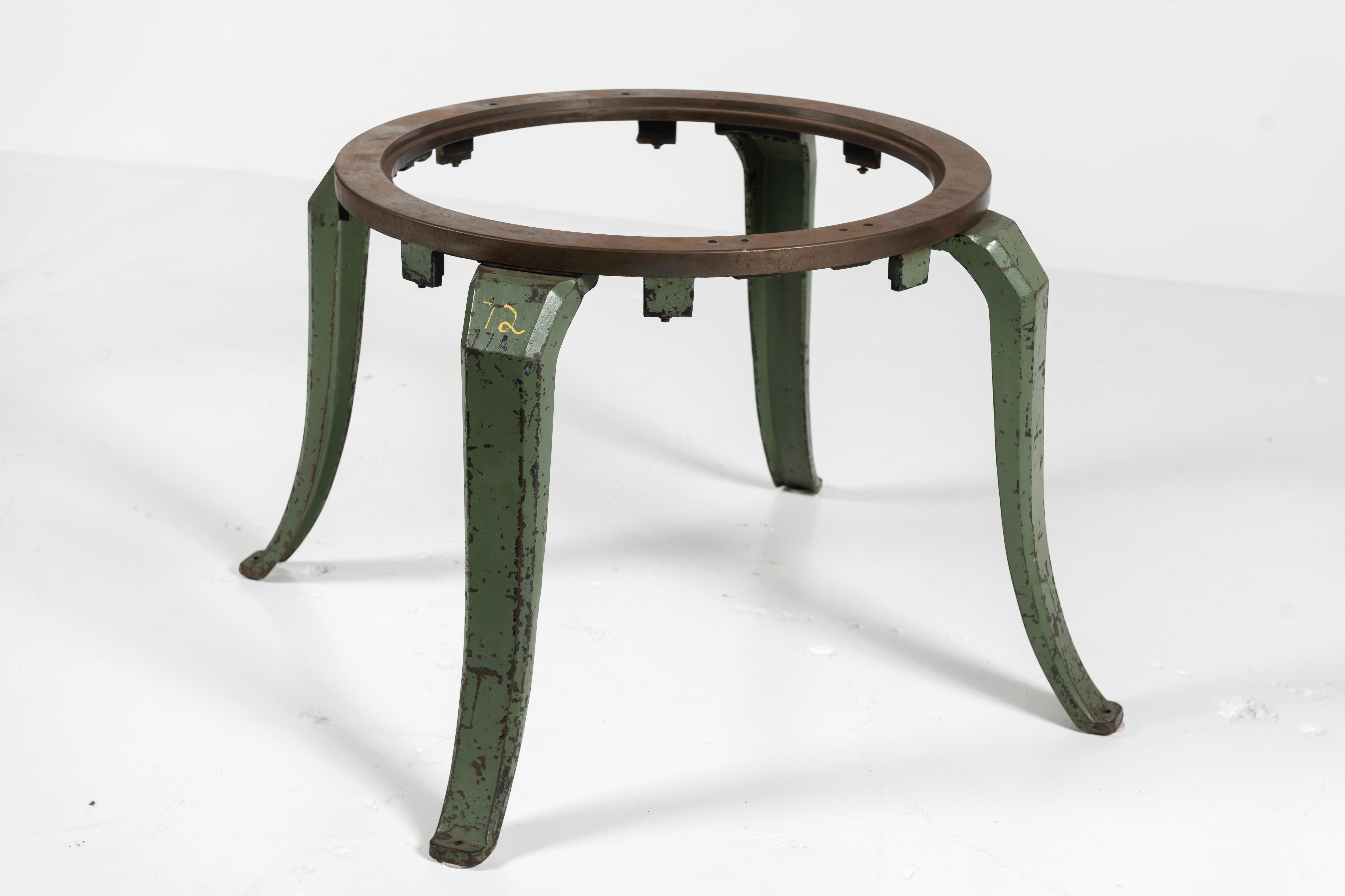 French Antique Industrial Iron Table Base on Splayed Legs, France For Sale