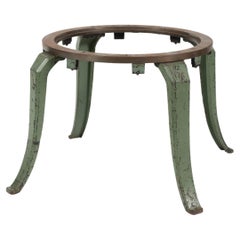 Used Industrial Iron Table Base on Splayed Legs, France