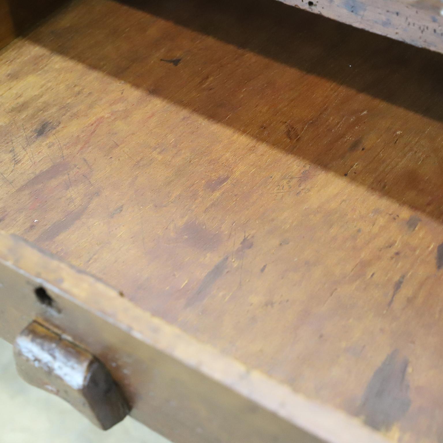 Mexican Antique Industrial Jeweler's Bench Work Table For Sale