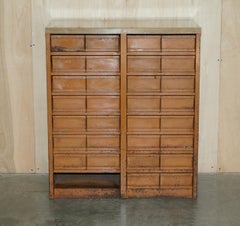 ANTIQUE INDUSTRIAL METAL WORKERS CHEST OF DRAWERS FOR SCREWS NUTS AND BOLTs