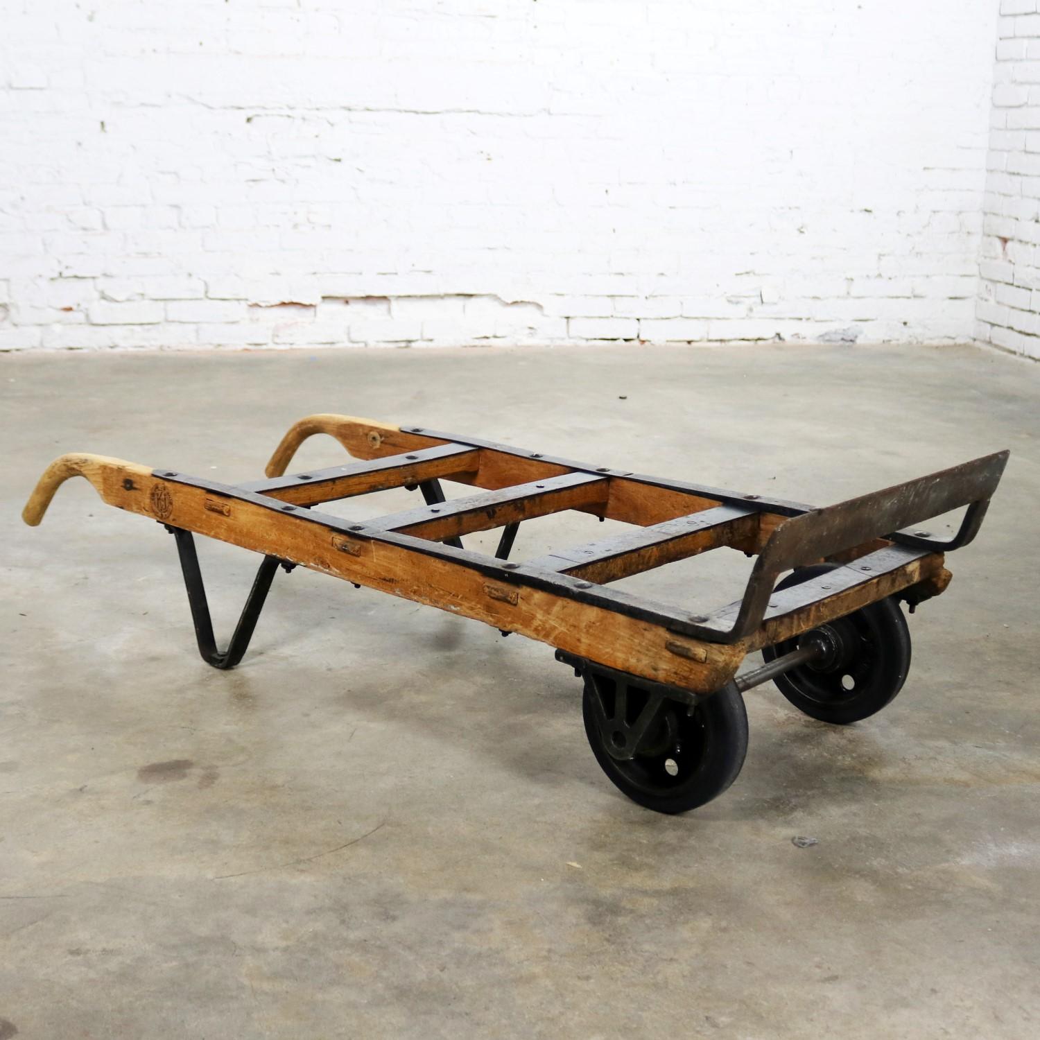 antique hand truck coffee table