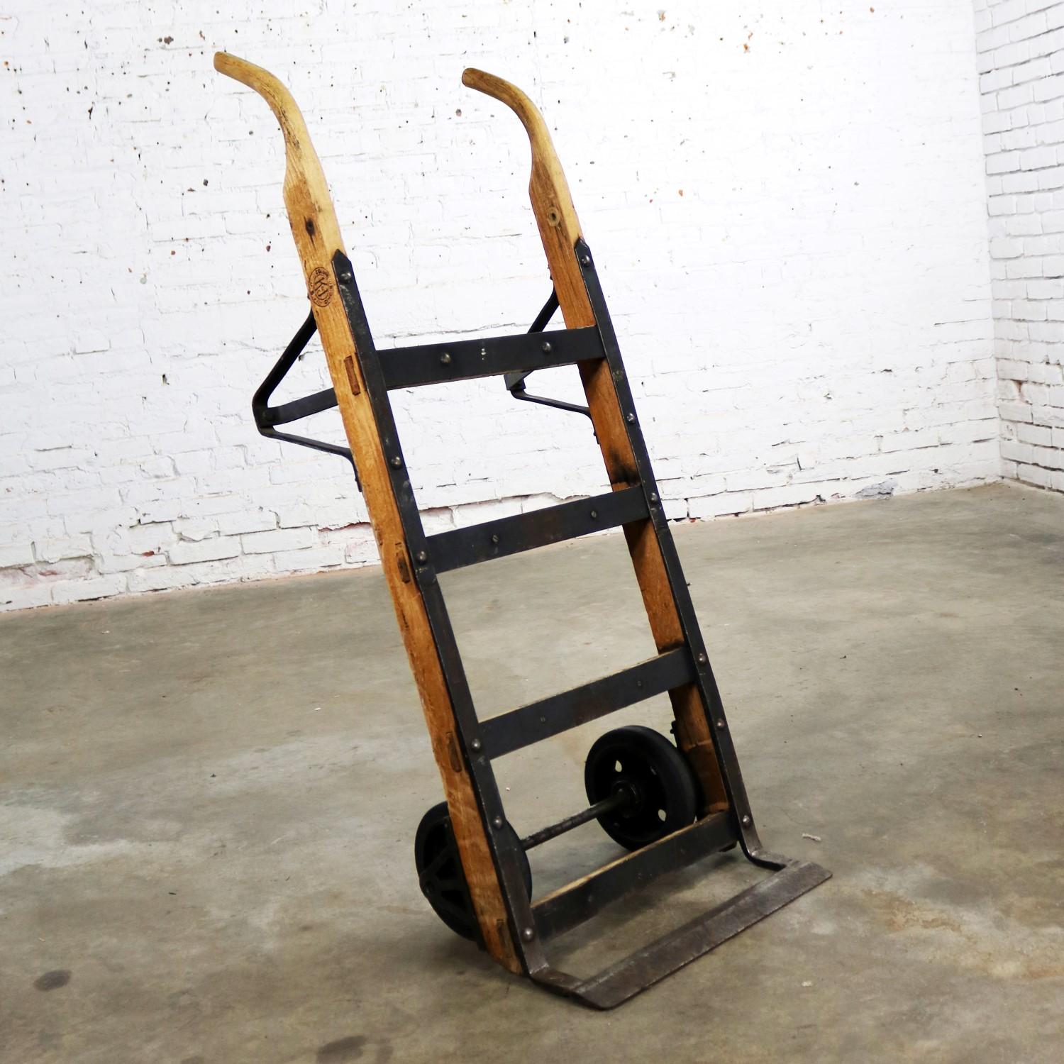 antique wooden hand truck