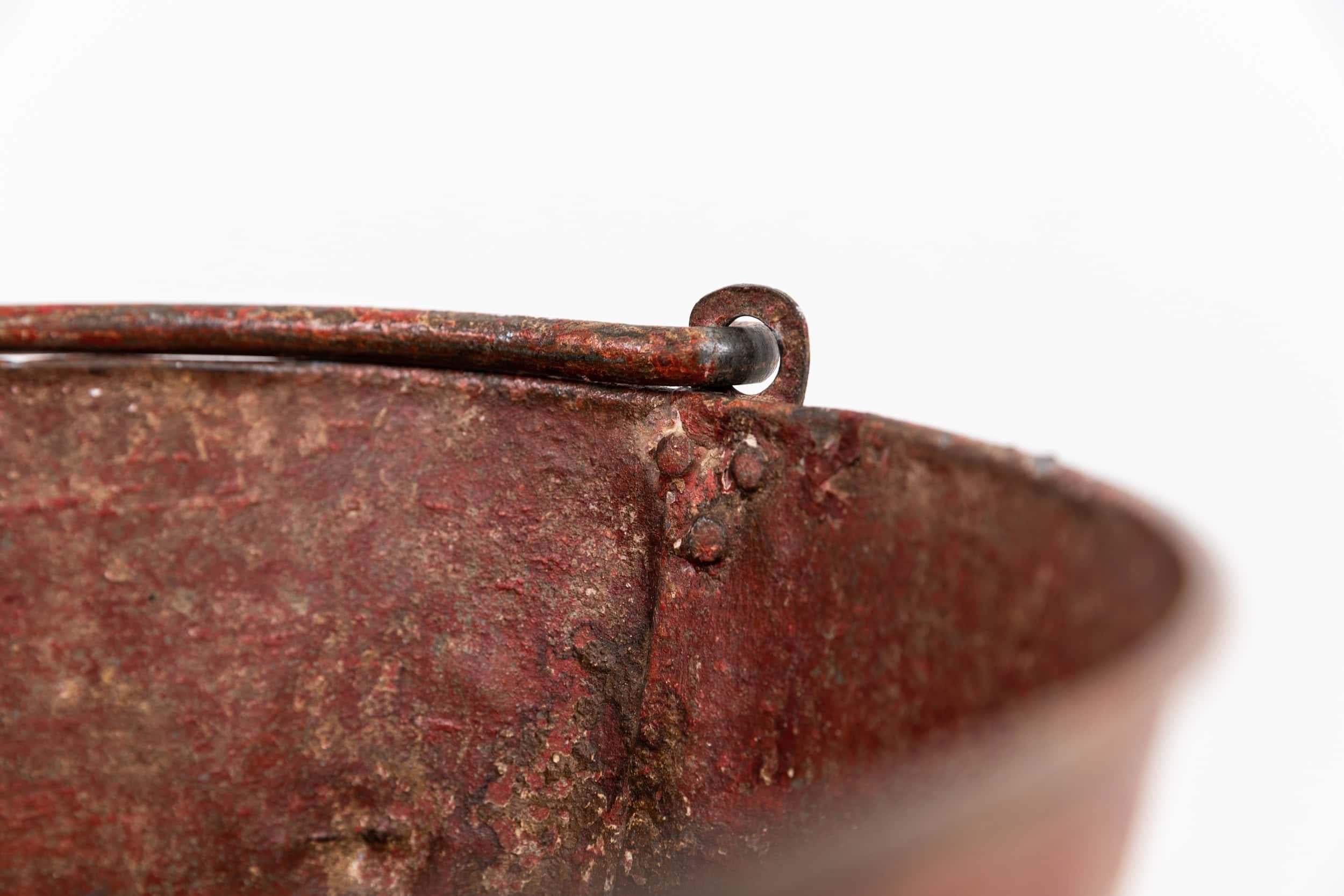 20th Century Antique Industrial Red Hand Painted Fire Bucket. c.1920