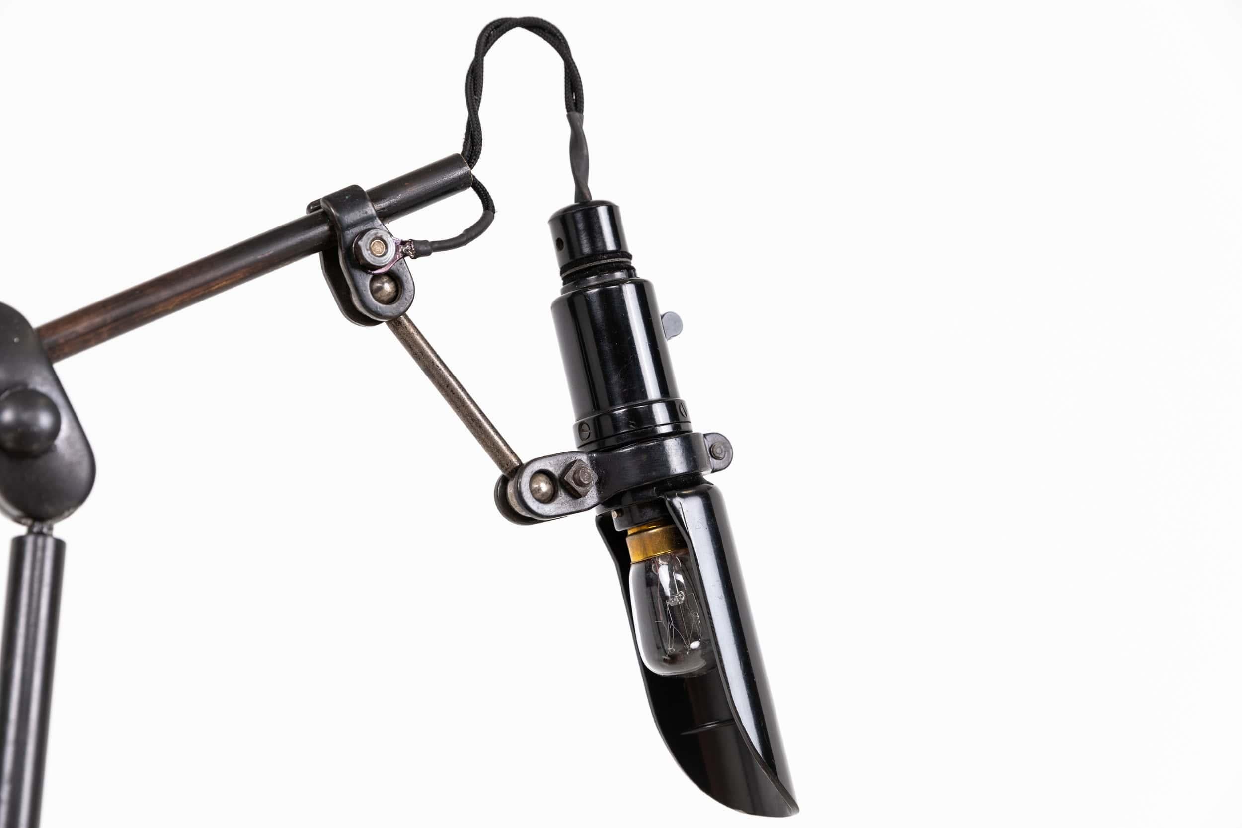 Antique Industrial Simanco Singer Machinist Table Desk Lamp Light, C.1930 In Fair Condition In London, GB