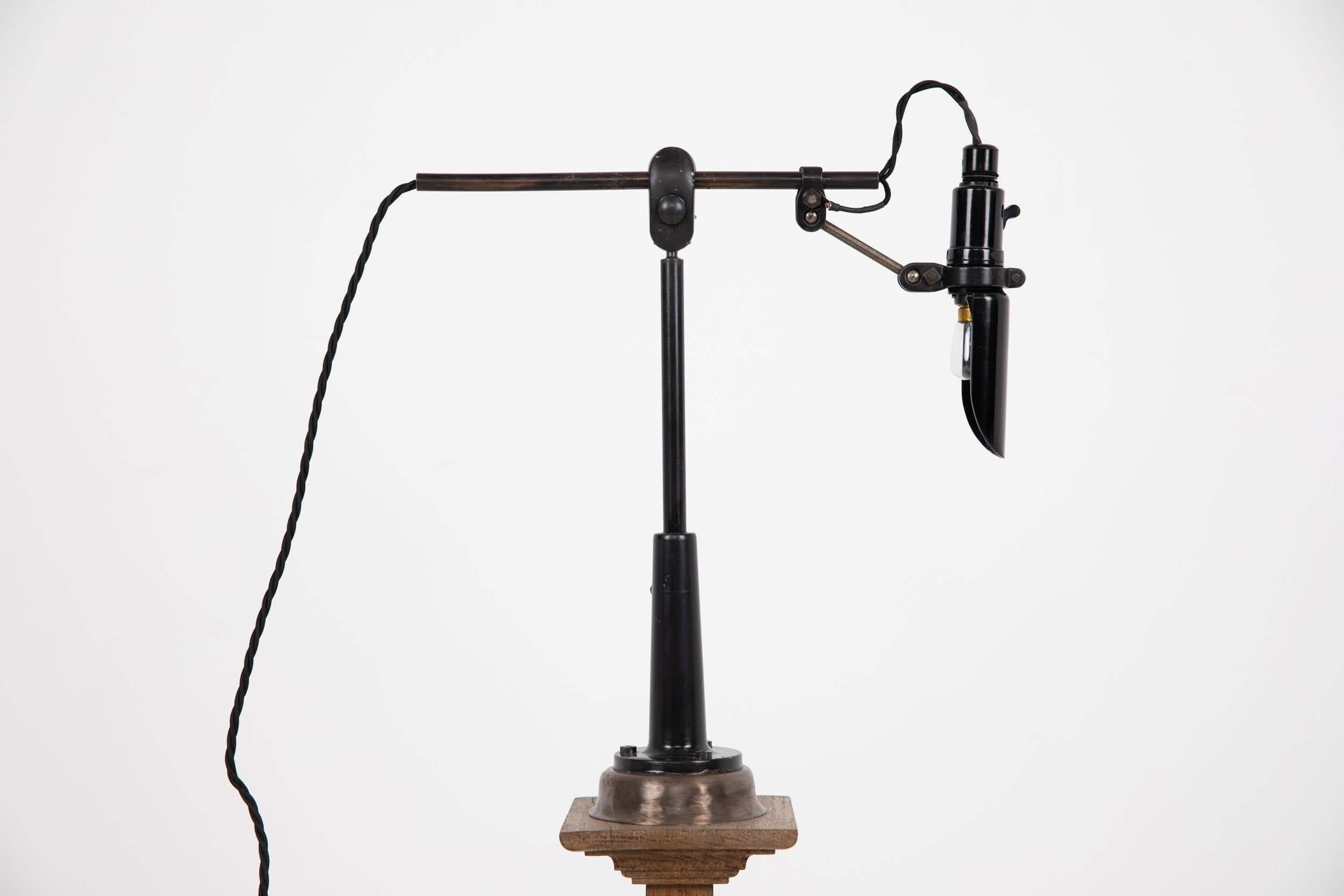 Steel Antique Industrial Simanco Singer Machinist Table Desk Lamp Light, C.1930