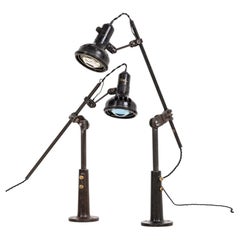 Antique Industrial Simanco Singer Machinist Table Desk Lamp Light, C.1930