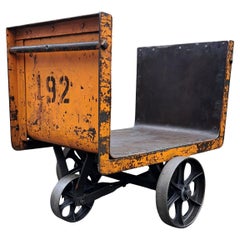 Antique Industrial Steel Mill Cart #192