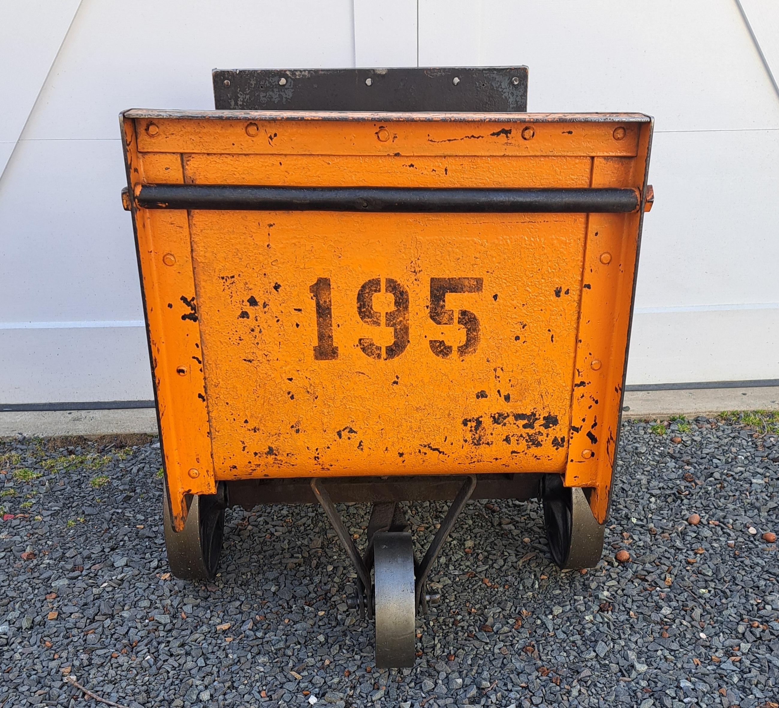 Antique Industrial Steel Mill Cart #195 For Sale 1