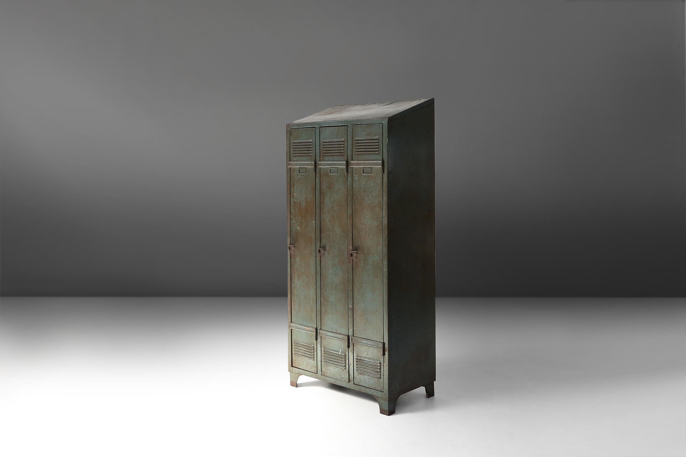 Industrial Antique industrial storage locker 1910 For Sale