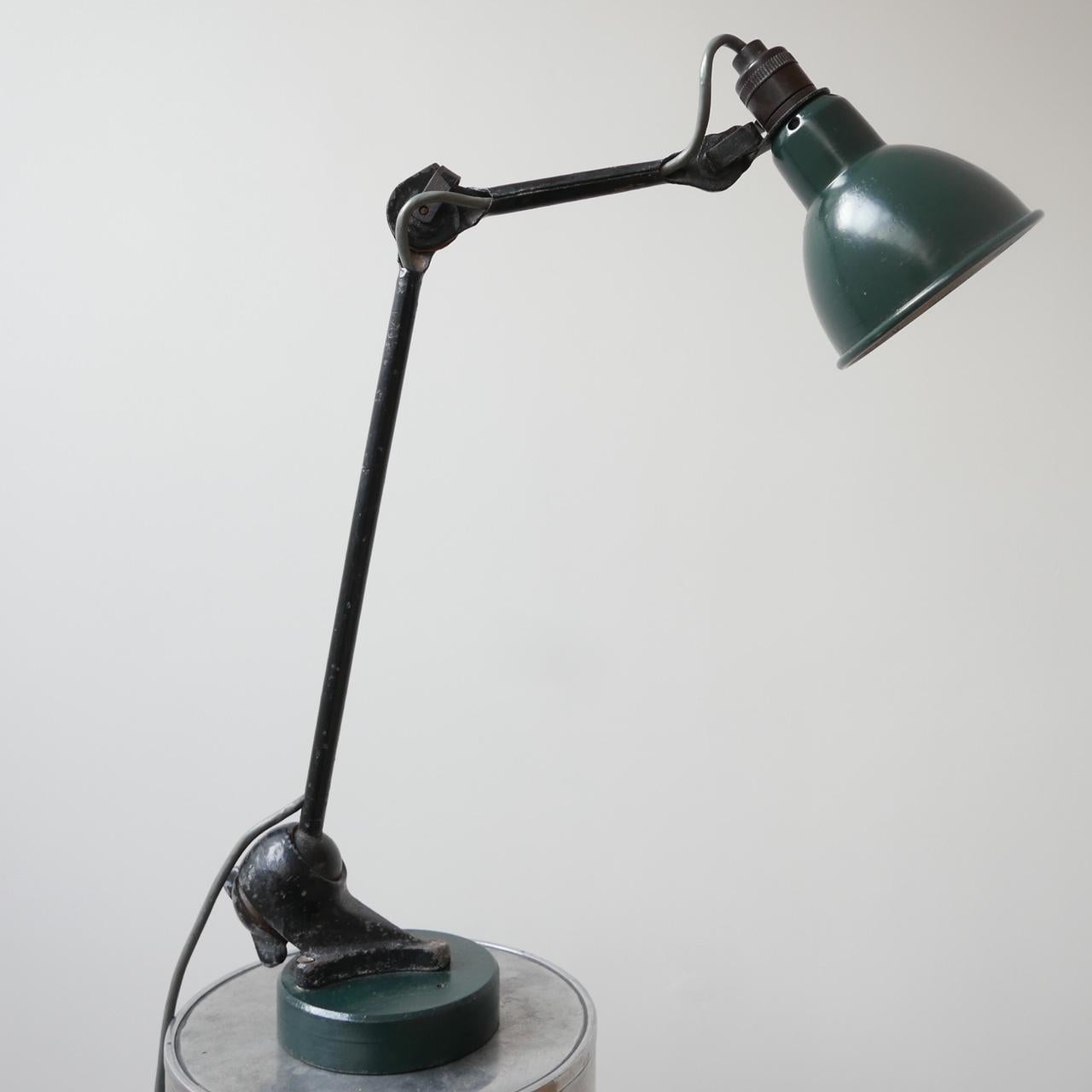 French Antique Industrial Table or Wall Lamp by Bernard-Albin Gras