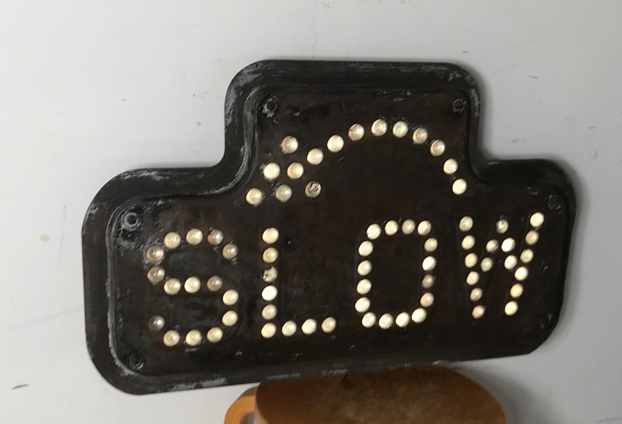 Antique Industrial Traffic Control Road Sign 