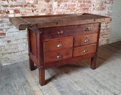 Antique Industrial Viseless Workbench