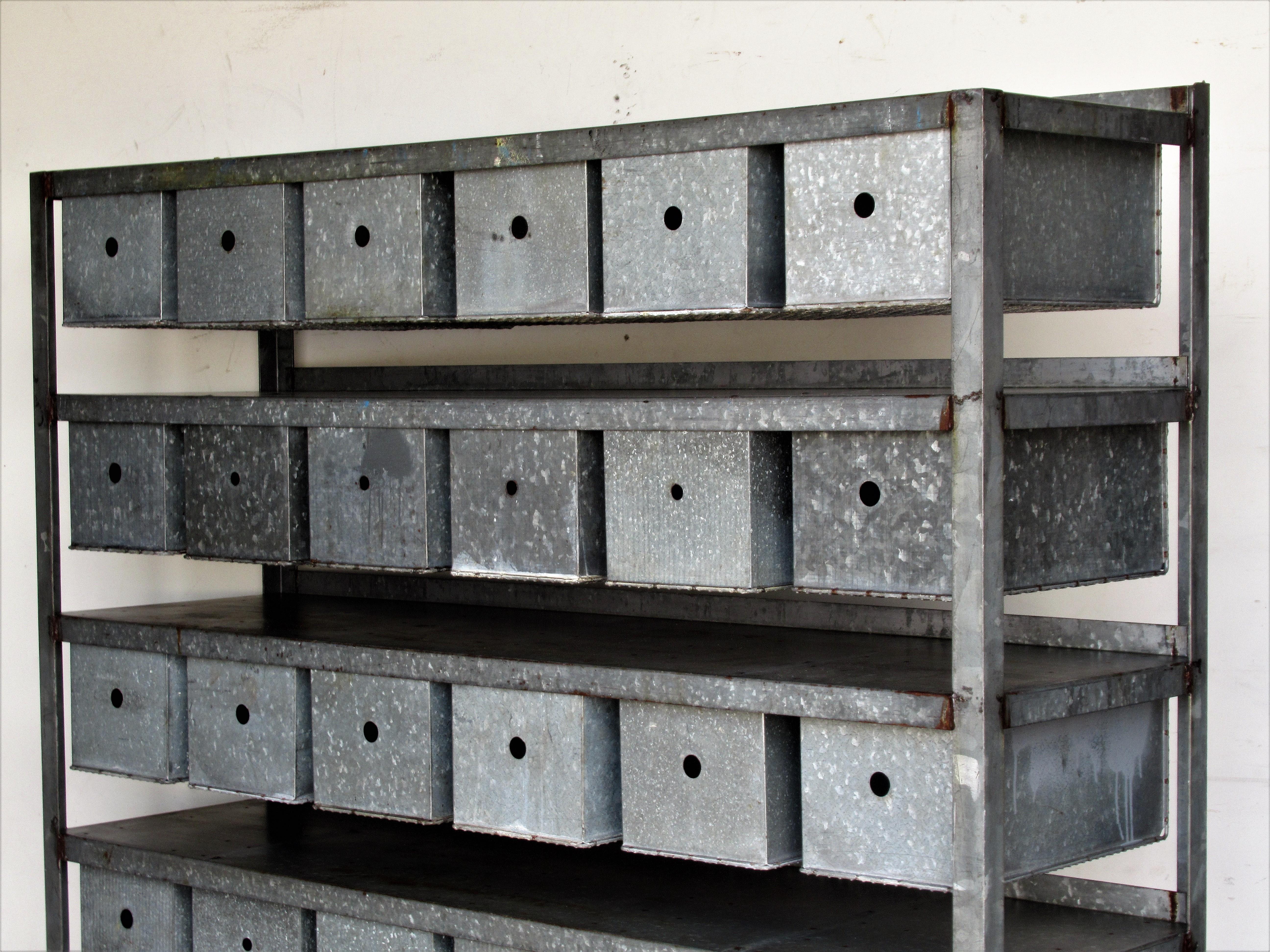 Antique Industrial Wire Basket Storage System by Norwich Wire Works 7